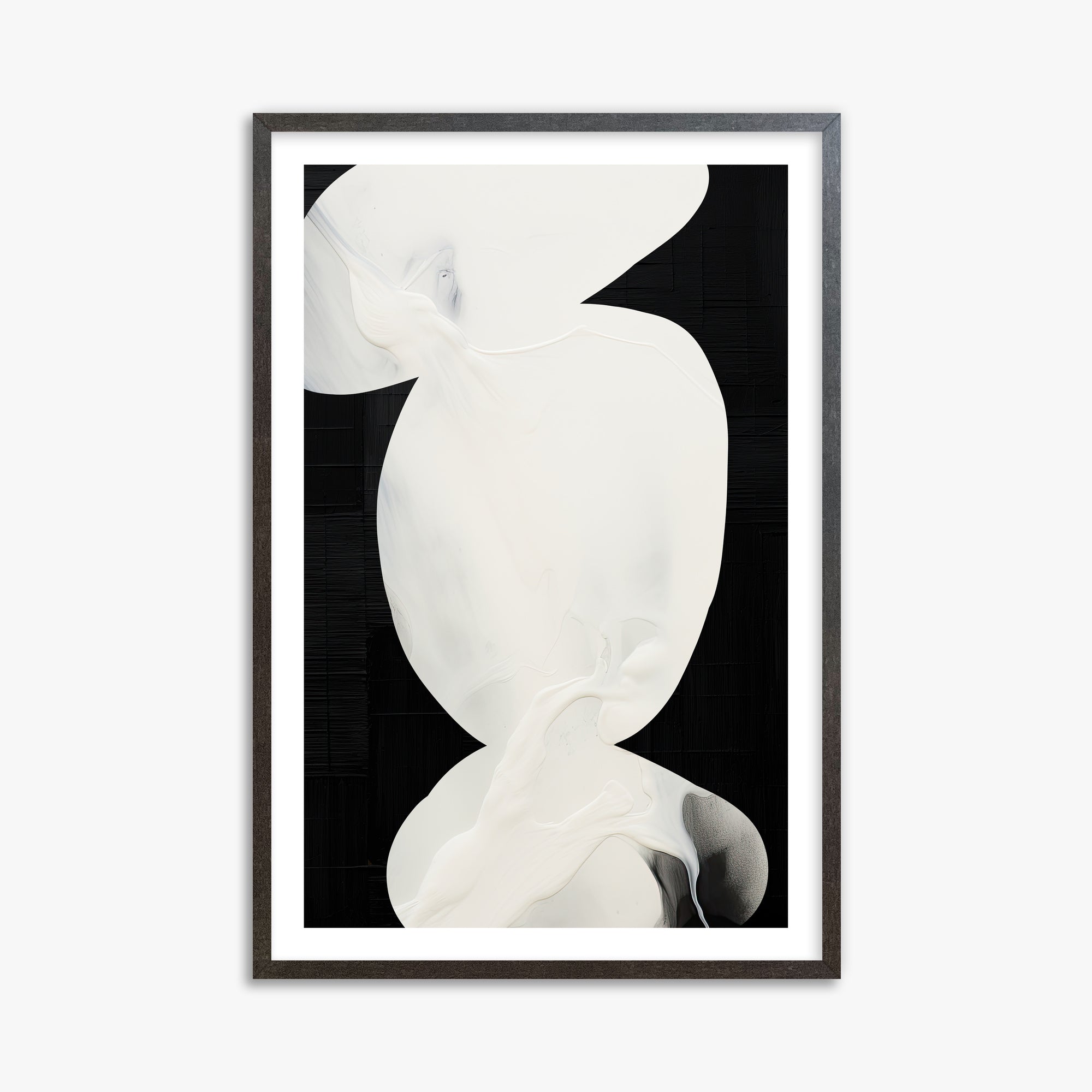 Ivory Silhouette, 61x91cm Framed Art Reproduction With Espresso Frame