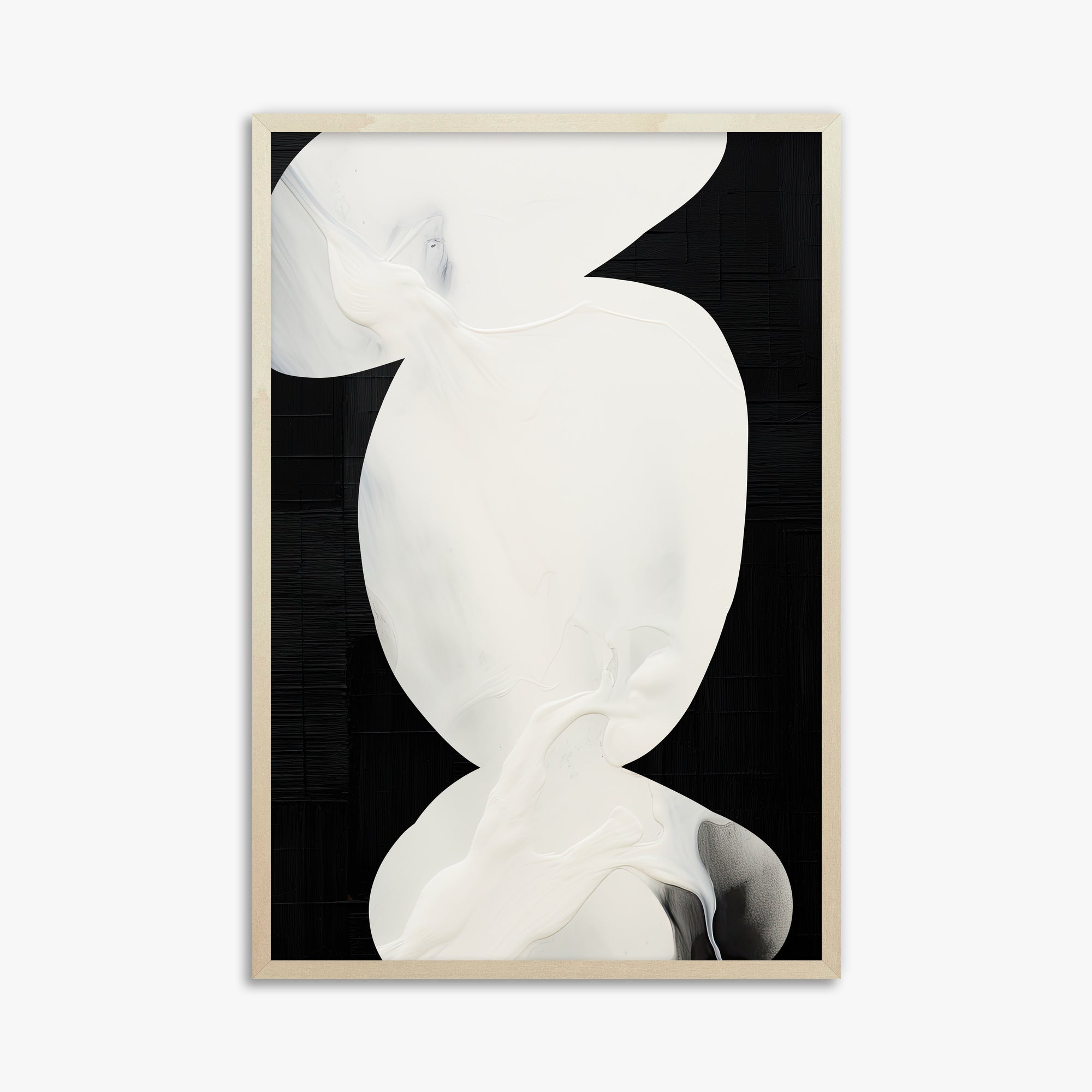 Ivory Silhouette, 61x91cm Framed Art Reproduction With Lime Wood Frame