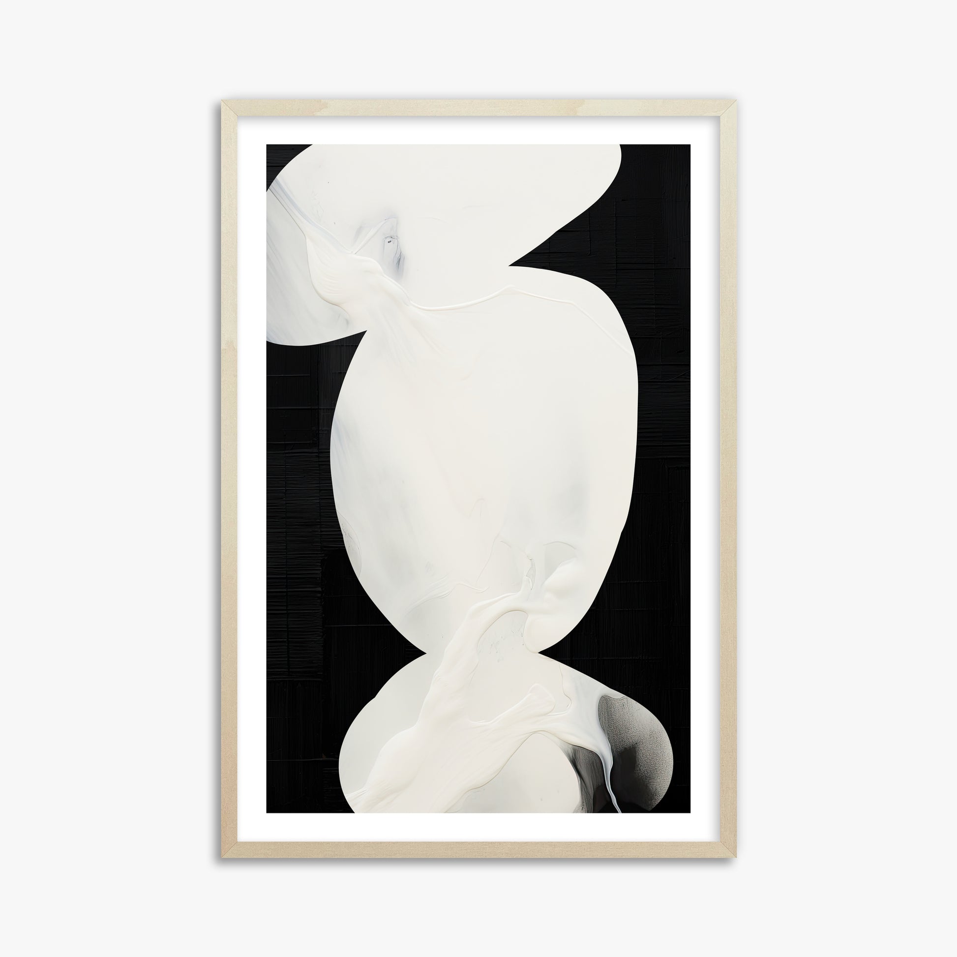 Ivory Silhouette, 61x91cm Framed Art Reproduction With Lime Wood Frame