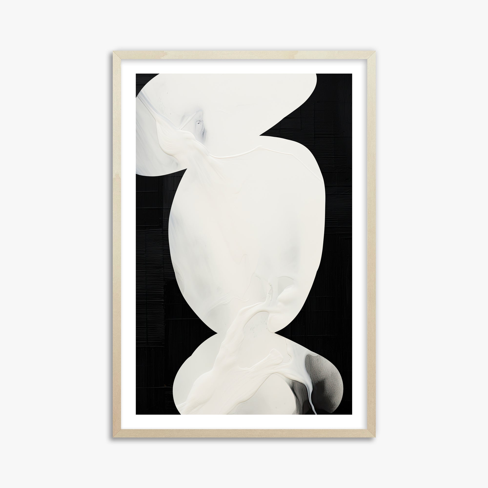 Ivory Silhouette, 61x91cm Framed Art Reproduction With Lime Wood Frame