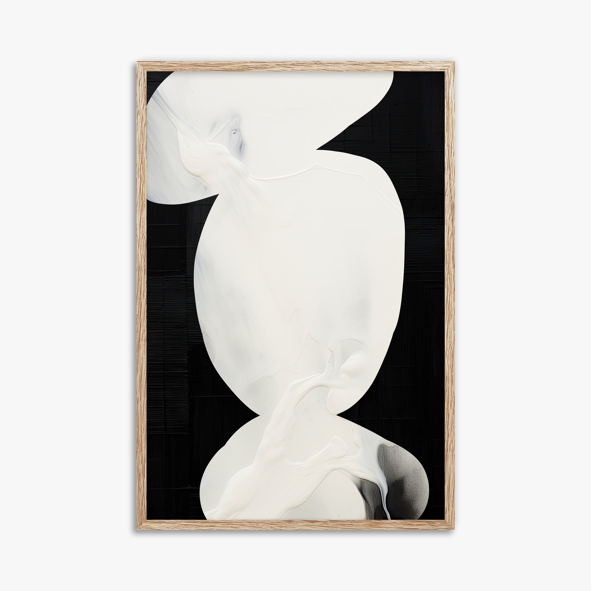Ivory Silhouette, 61x91cm Framed Art Reproduction With Raw Oak Frame