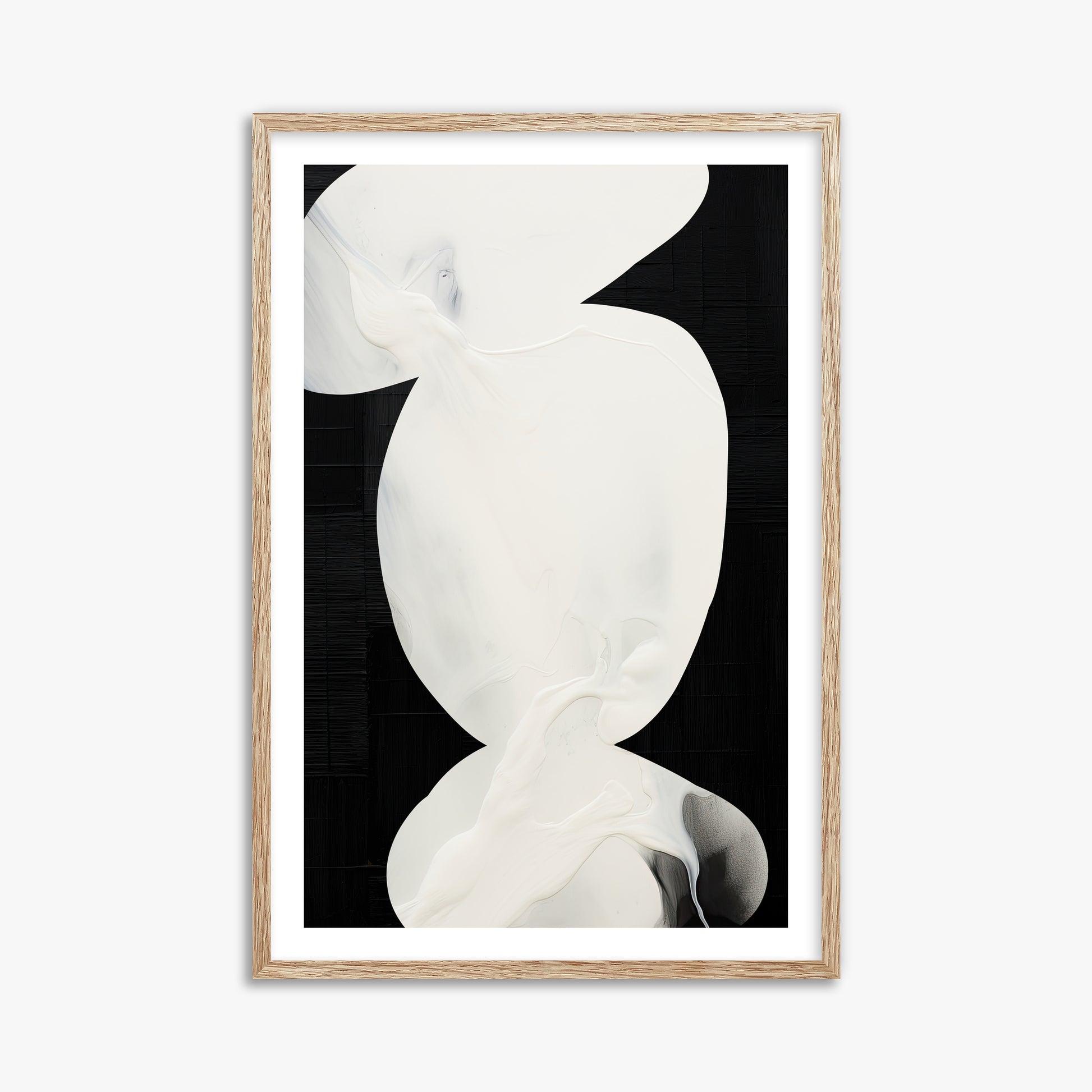 Ivory Silhouette, 61x91cm Framed Art Reproduction With Raw Oak Frame