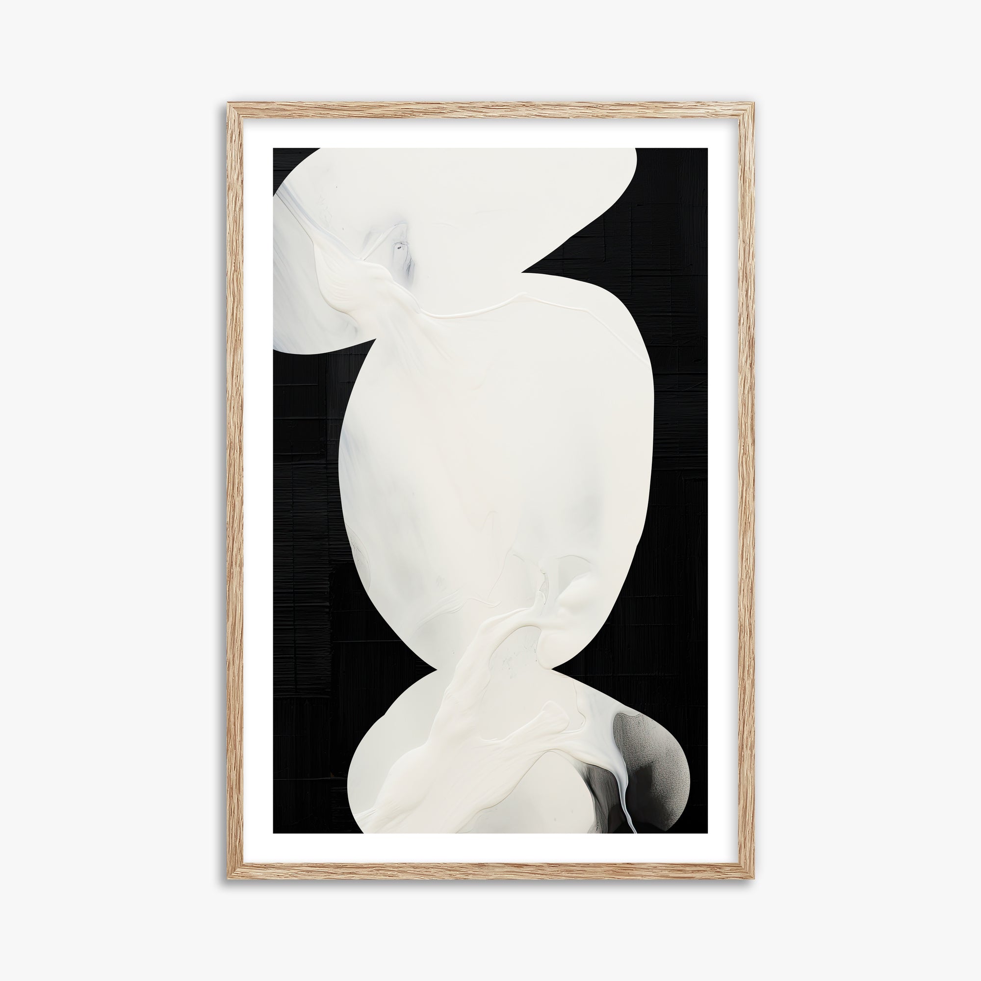 Ivory Silhouette, 61x91cm Framed Art Reproduction With Raw Oak Frame