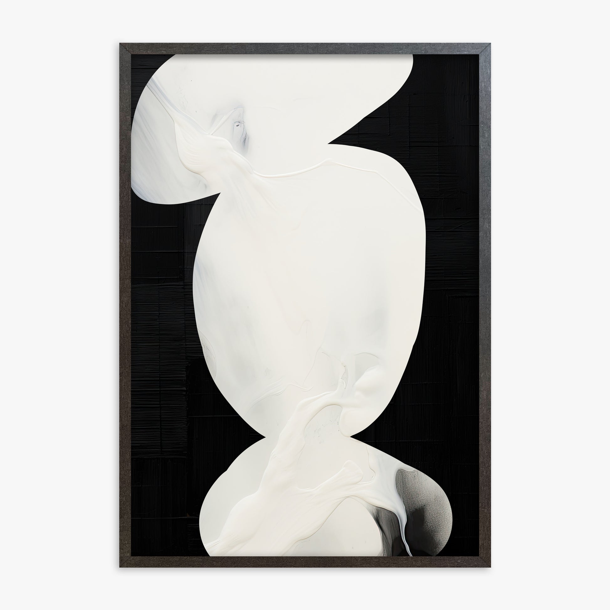 Ivory Silhouette, 70x100cm Framed Art Reproduction With Espresso Frame