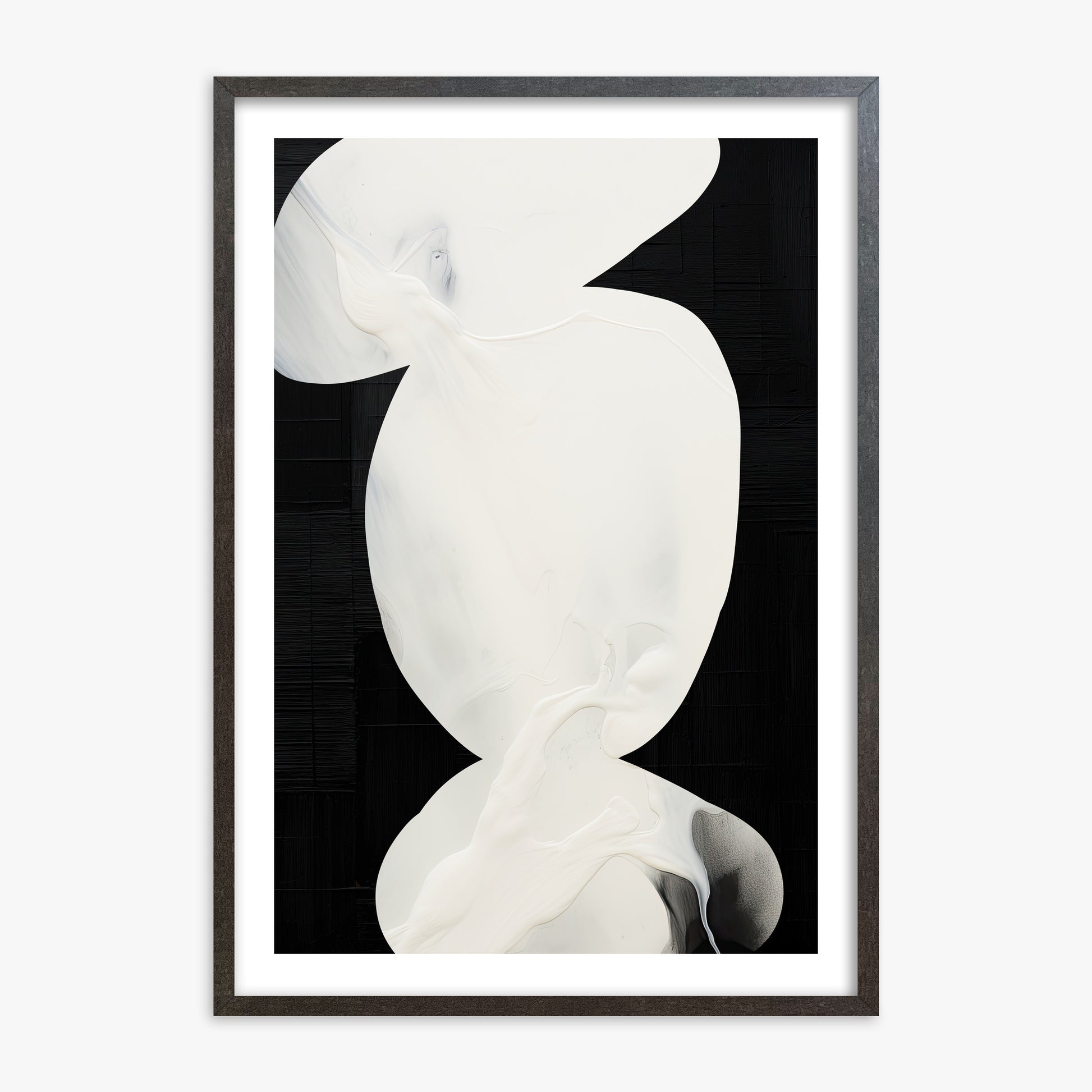 Ivory Silhouette, 70x100cm Framed Art Reproduction With Espresso Frame