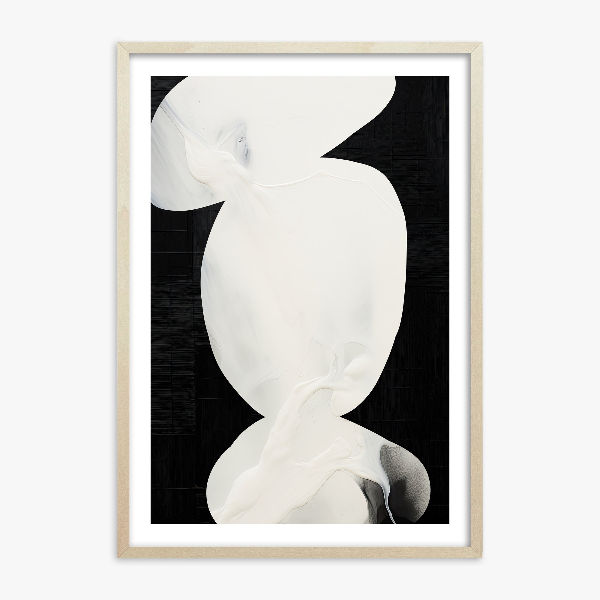 Ivory Silhouette, 70x100cm Framed Art Reproduction With Lime Wood Frame