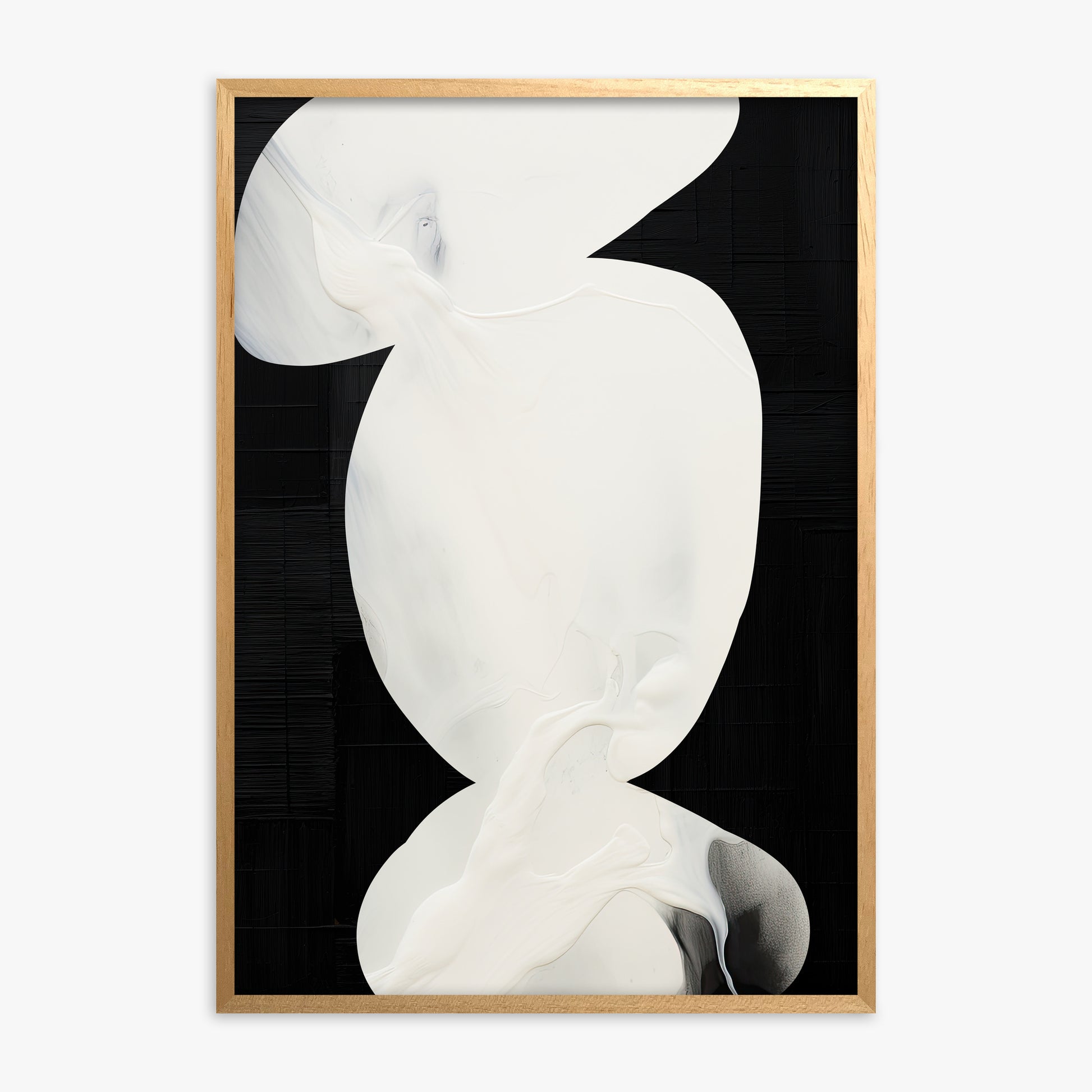 Ivory Silhouette, Oak Framed Poster With Oak Frame