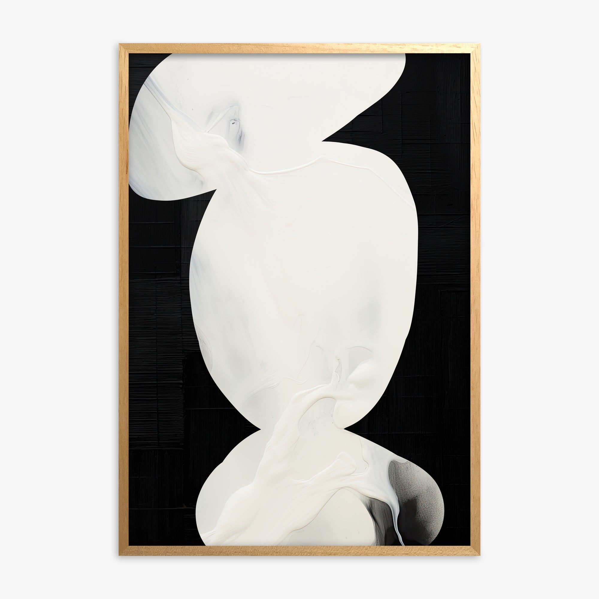 Ivory Silhouette, Oak Framed Poster With Oak Frame