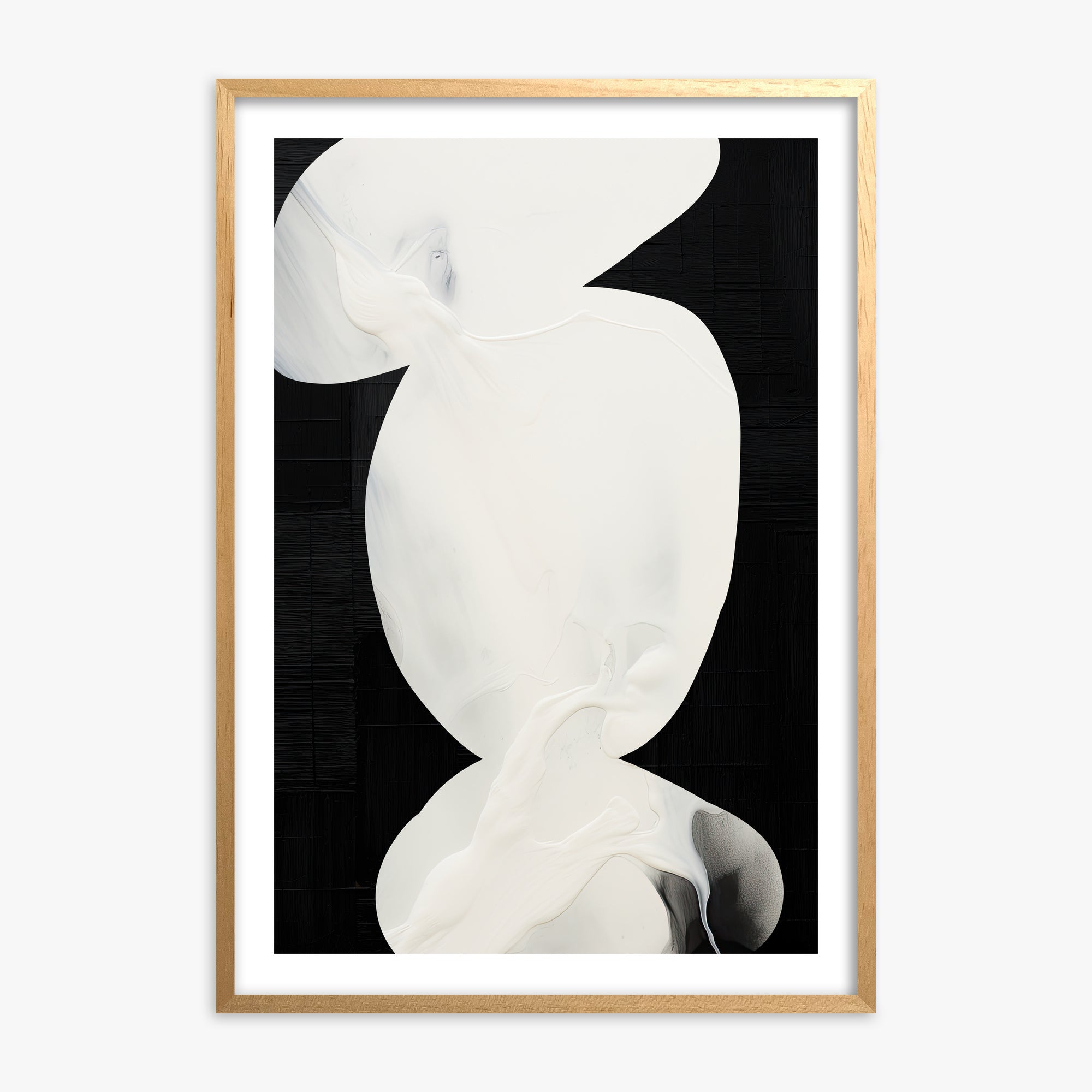 Ivory Silhouette, Oak Framed Poster With Oak Frame