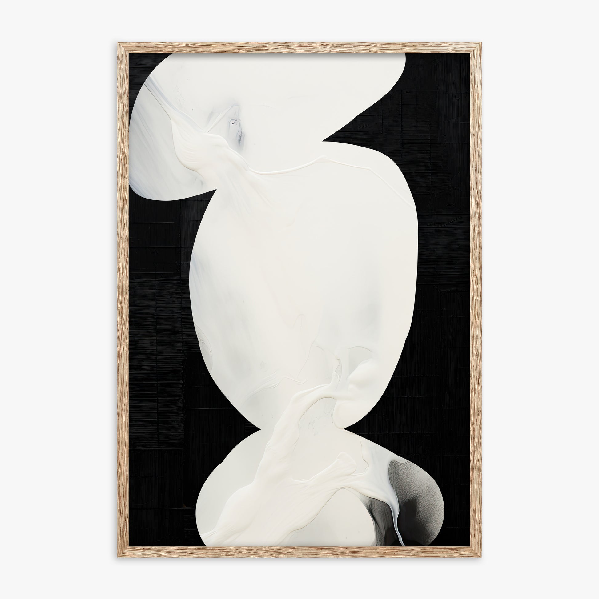 Ivory Silhouette, 70x100cm Framed Art Reproduction With Raw Oak Frame