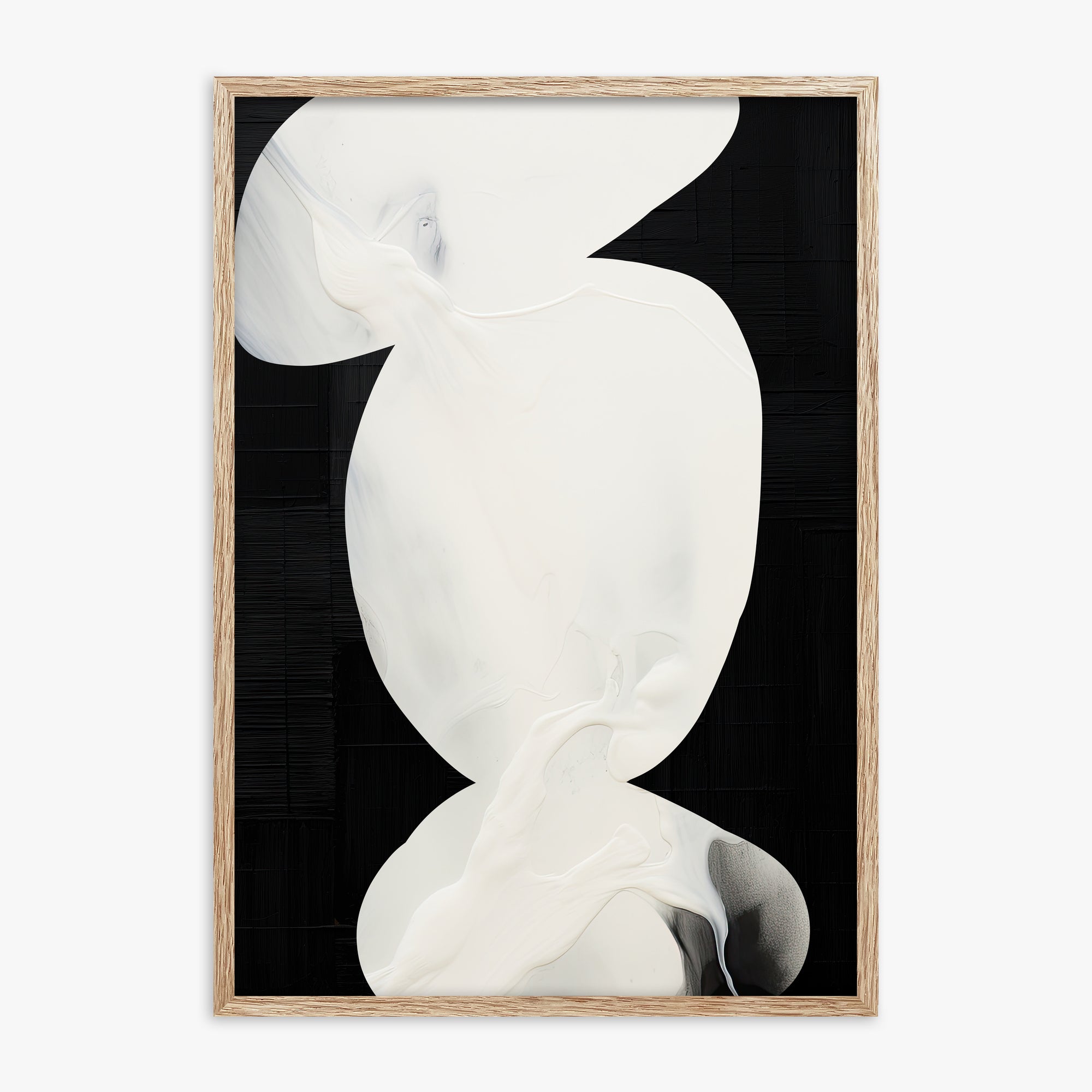 Ivory Silhouette, 70x100cm Framed Art Reproduction With Raw Oak Frame