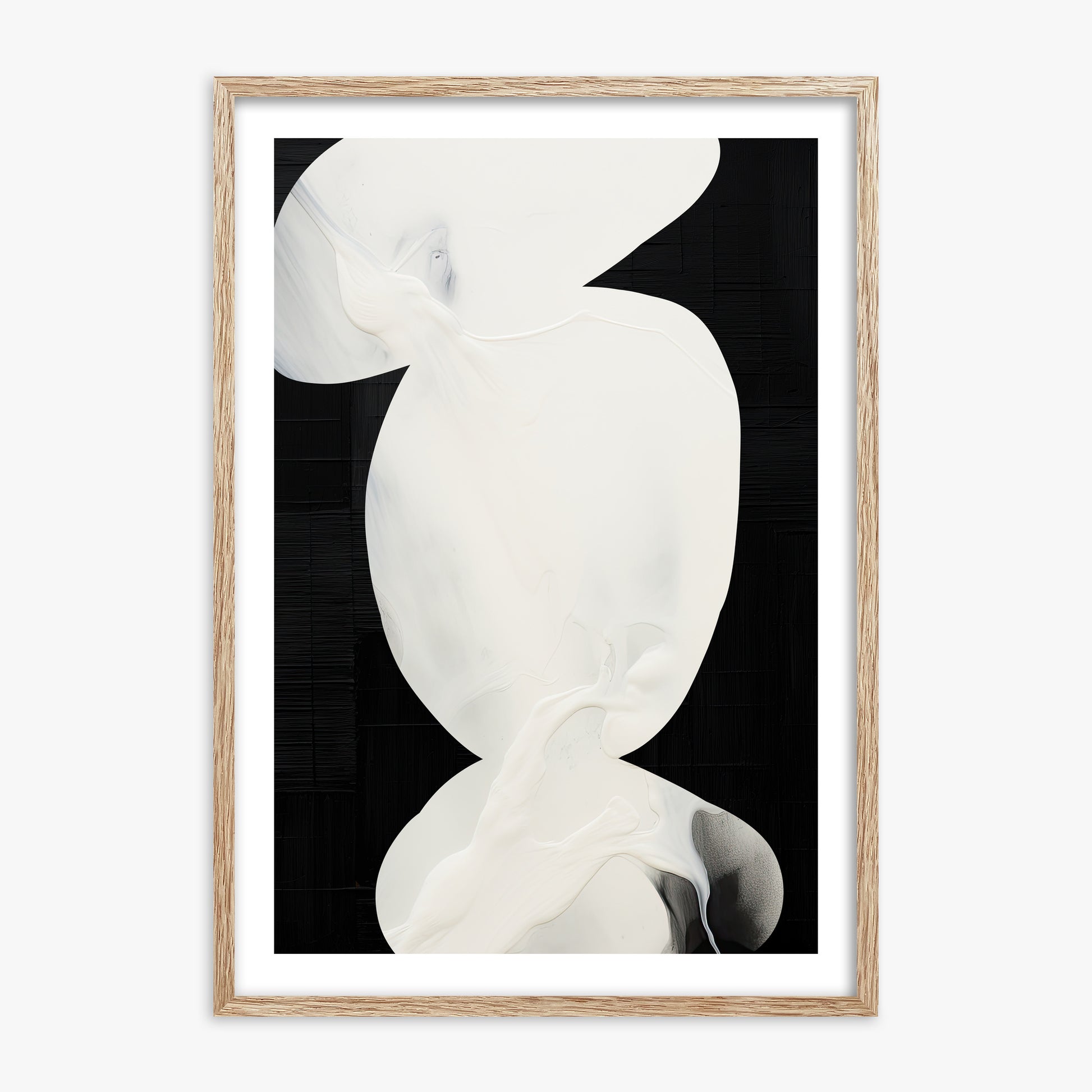 Ivory Silhouette, 70x100cm Framed Art Reproduction With Raw Oak Frame