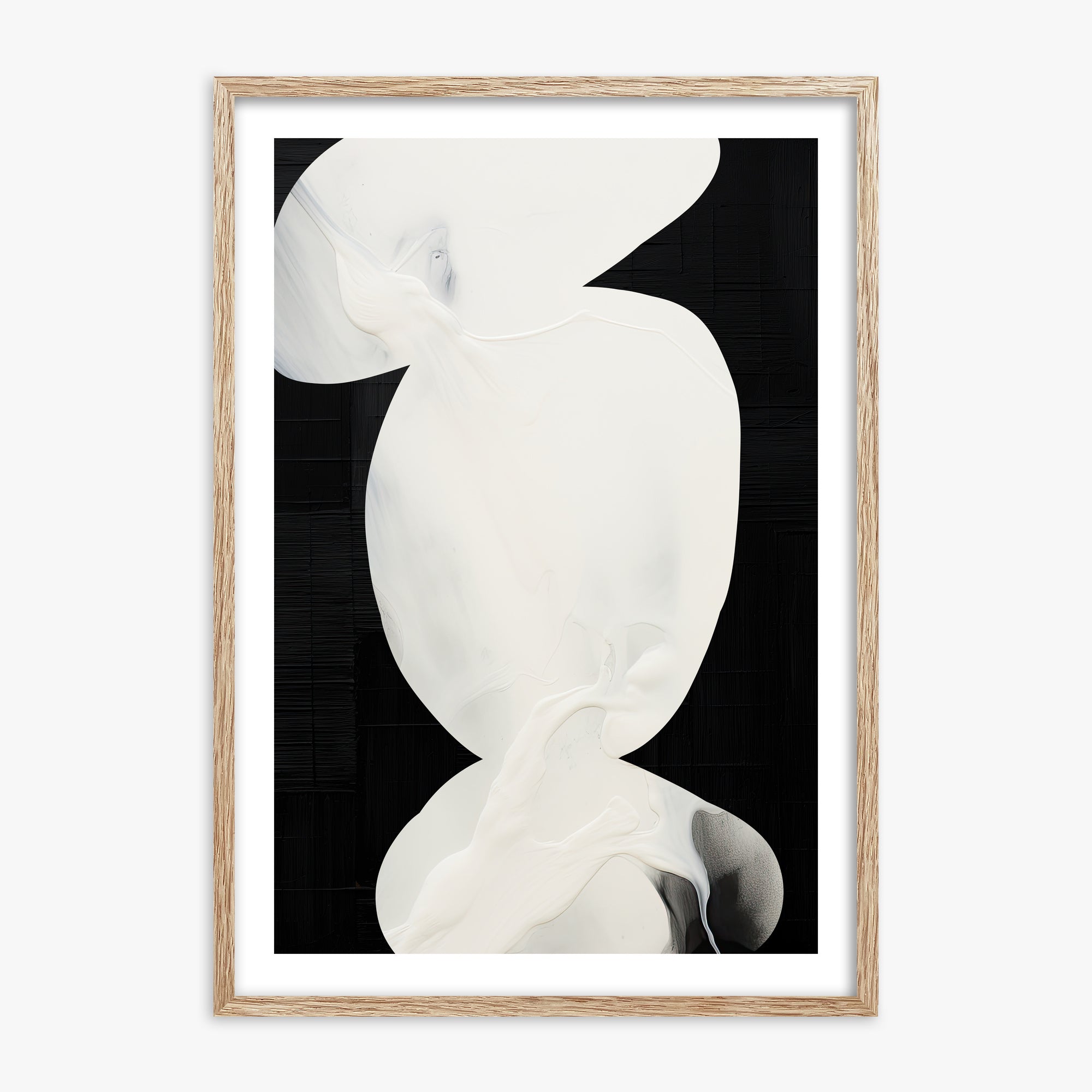 Ivory Silhouette, 70x100cm Framed Art Reproduction With Raw Oak Frame