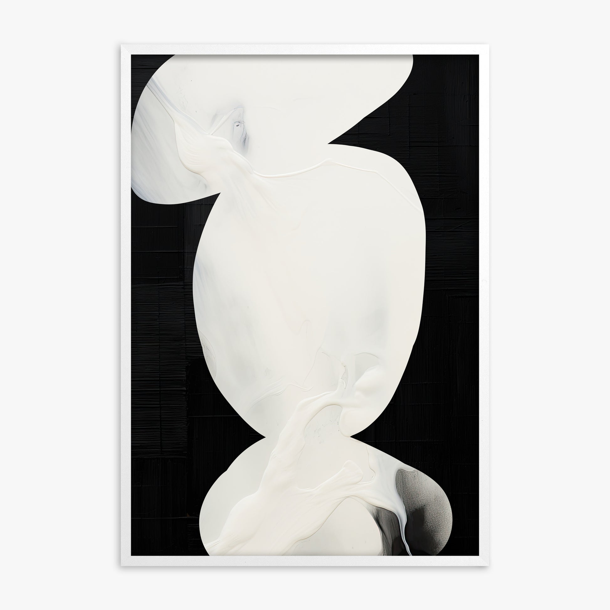 Ivory Silhouette, White Framed Poster With White Frame