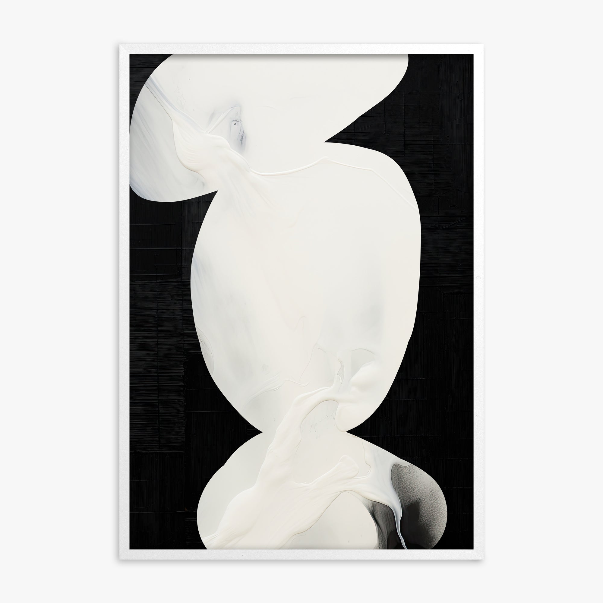 Ivory Silhouette, White Framed Poster With White Frame