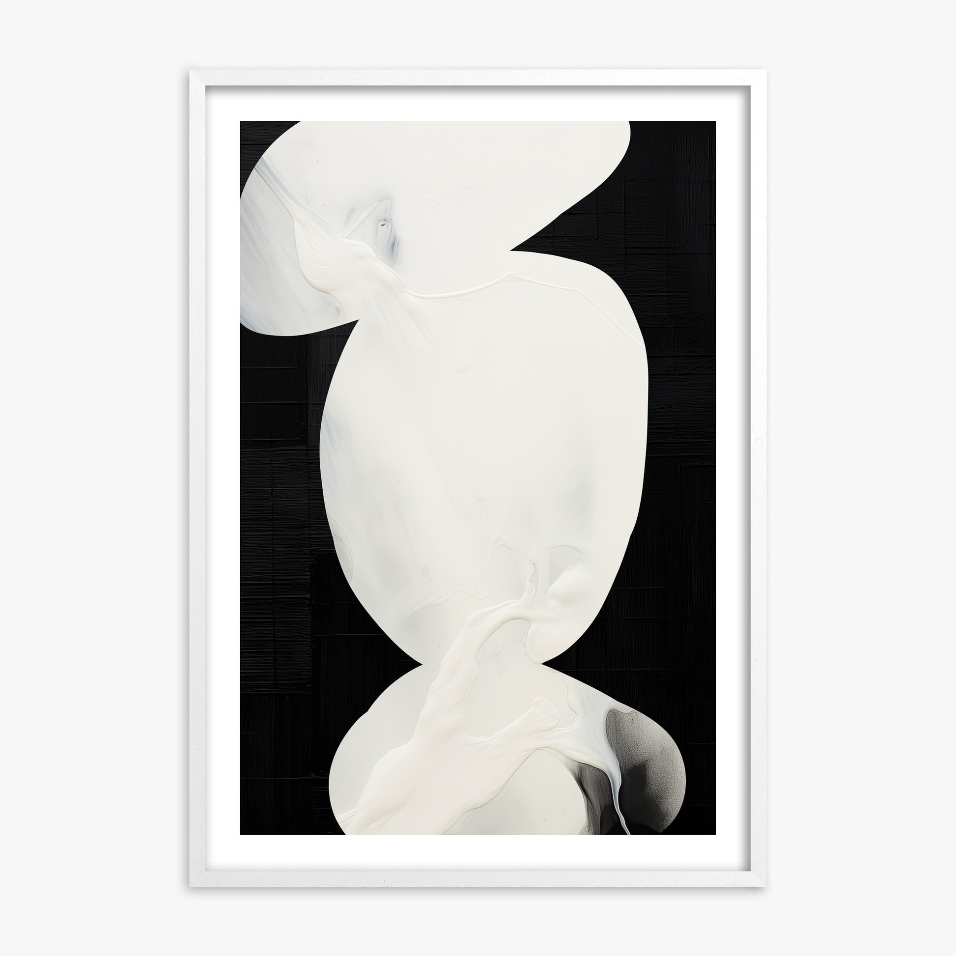 Ivory Silhouette, White Framed Poster With White Frame