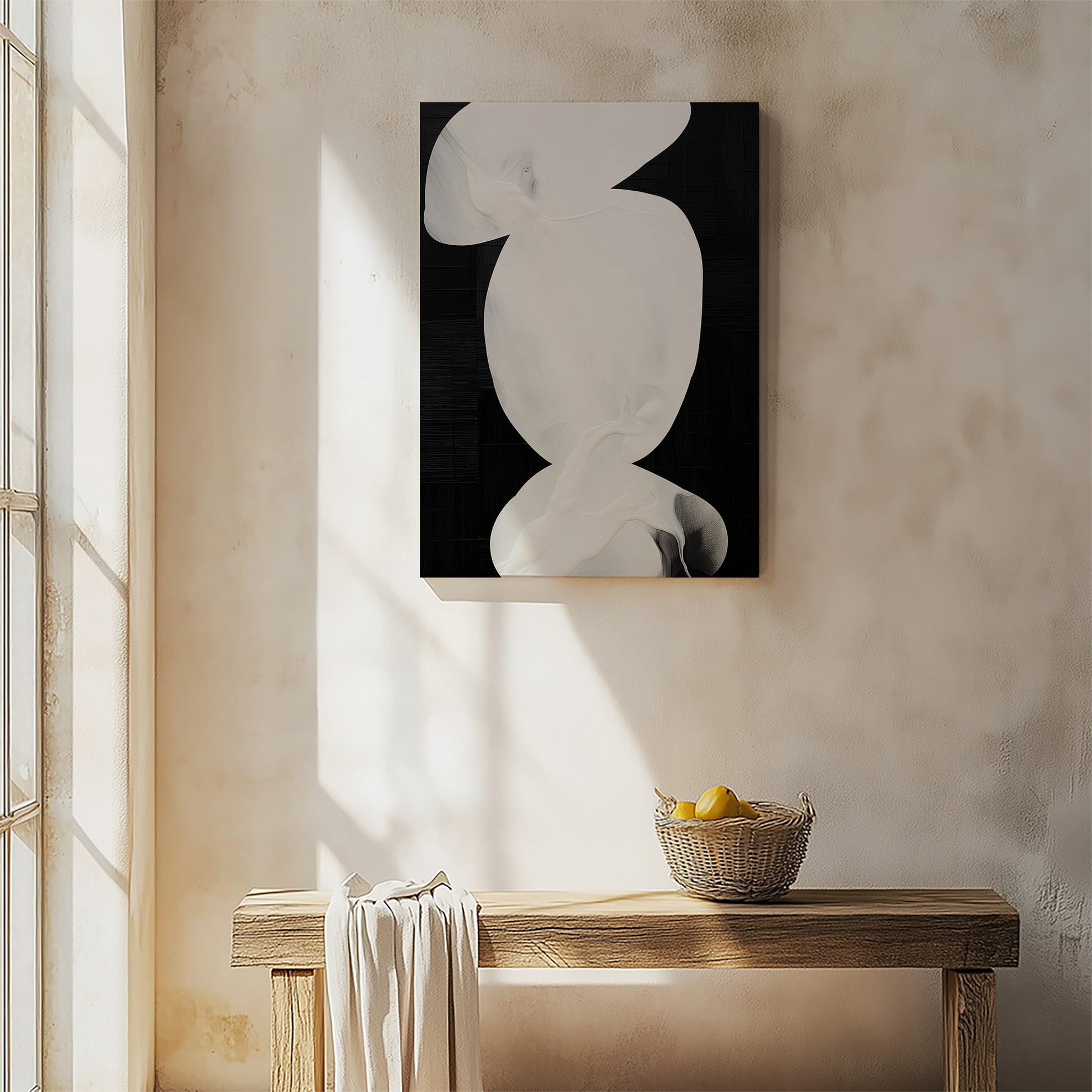 Design Concept No. 54 for Ivory Silhouette Japanese Satin Canvas Wall Art