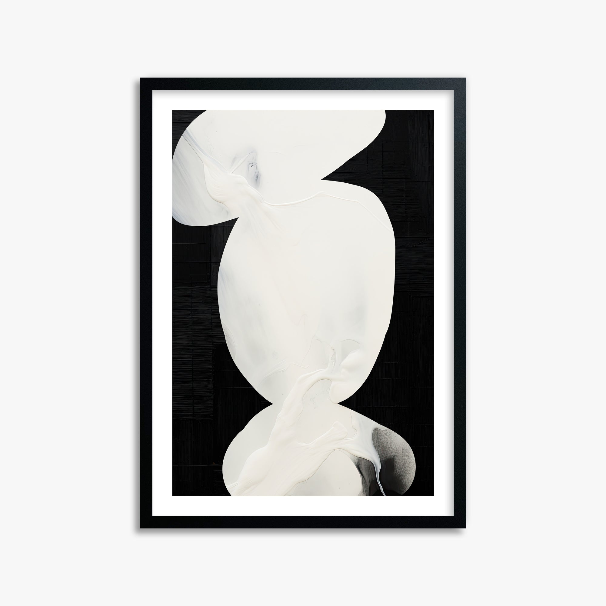 Ivory Silhouette, 50x70cm Black Framed Art Reproduction
