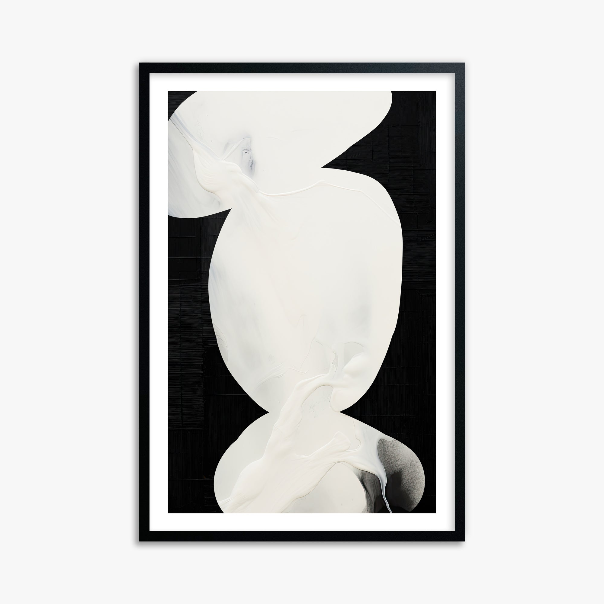 Ivory Silhouette, 61x91cm Black Framed Art Reproduction
