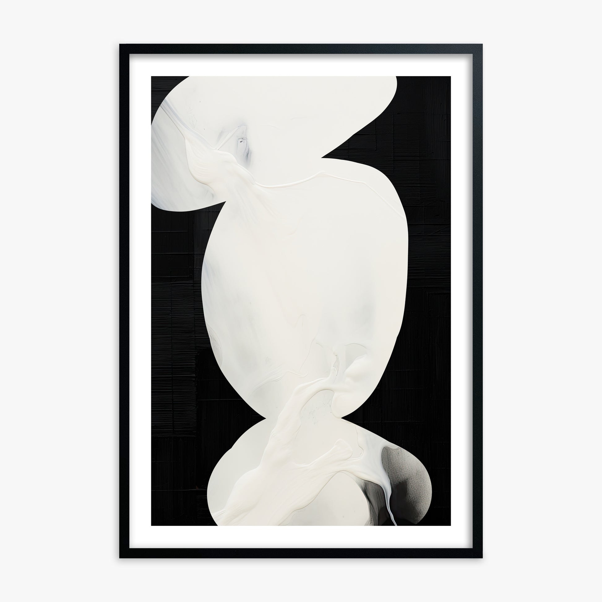 Ivory Silhouette, 70x100cm Black Framed Art Reproduction