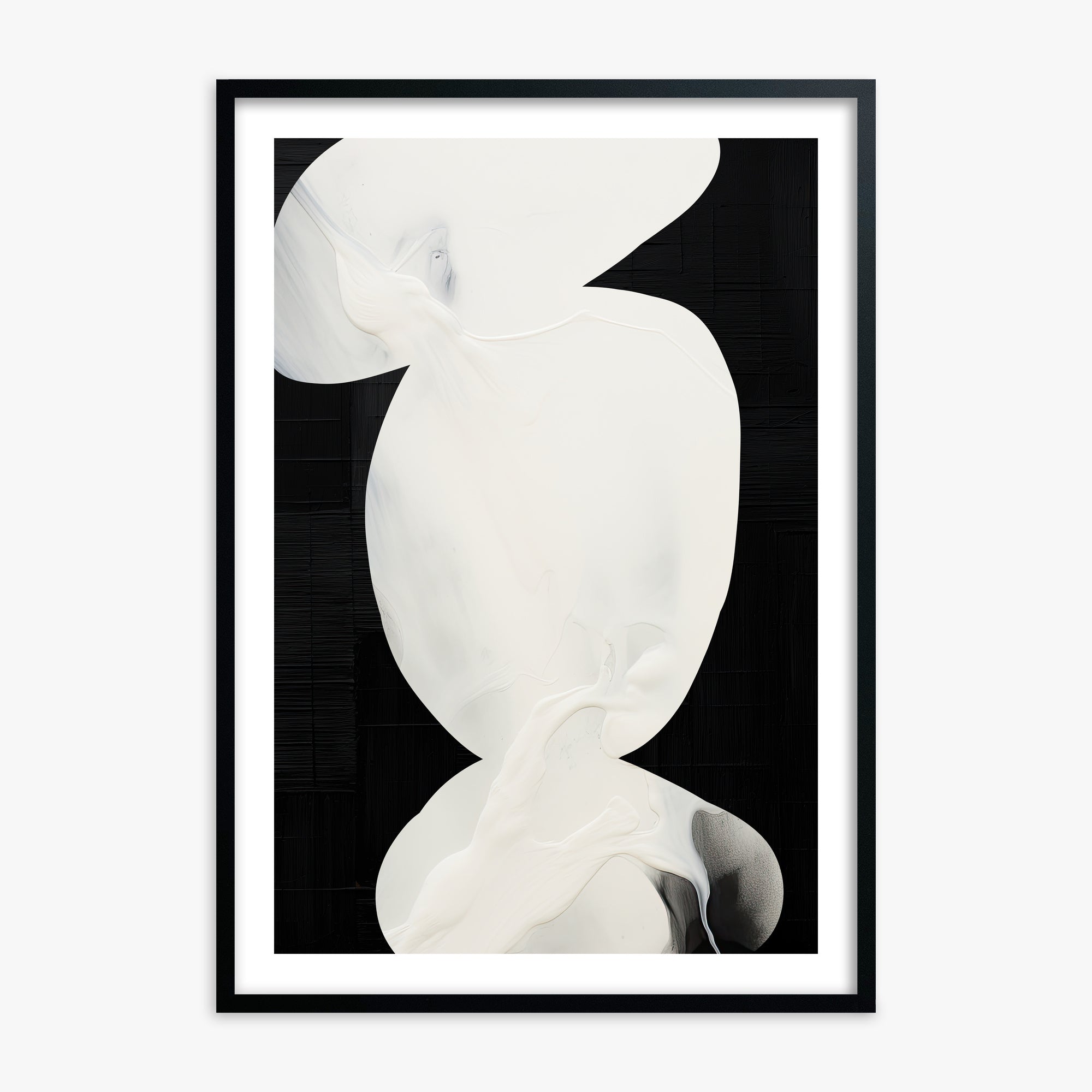 Ivory Silhouette, 70x100cm Black Framed Art Reproduction