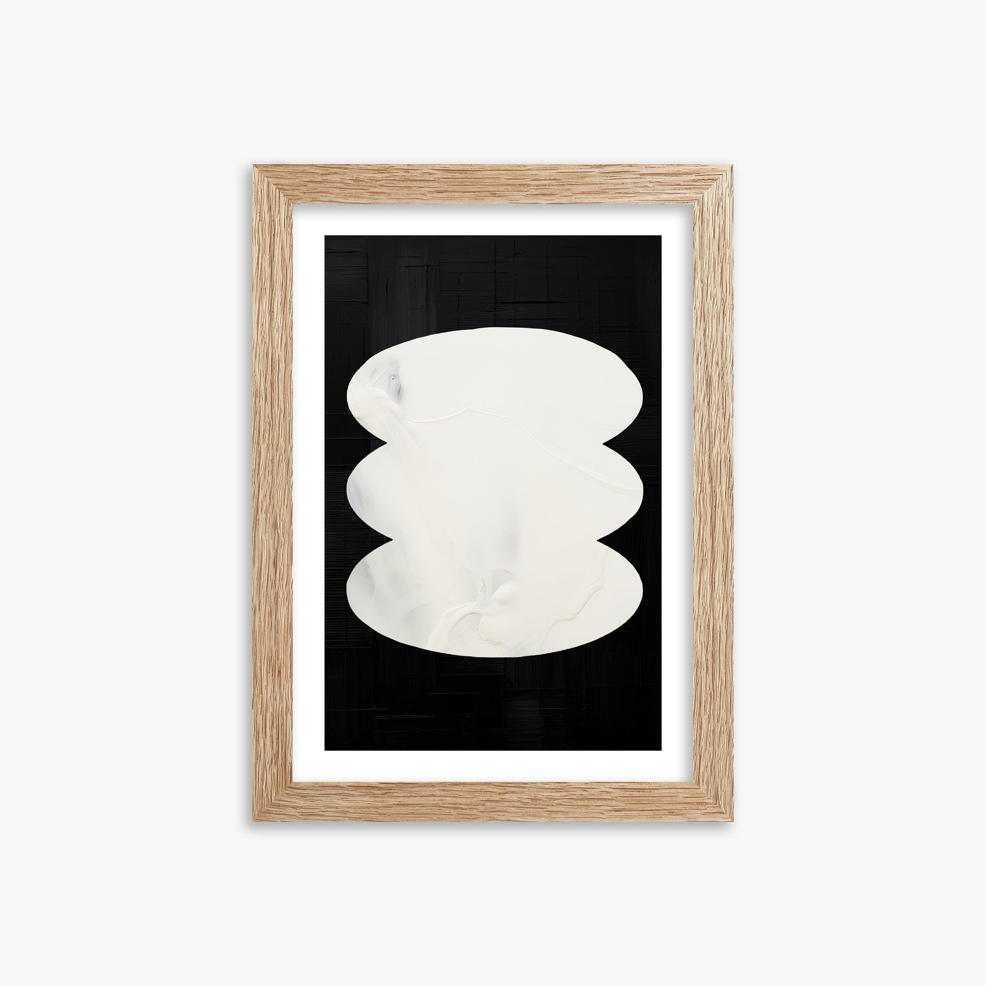 Dual Whispers, 21x30cm Framed Art Reproduction With Raw Oak Frame