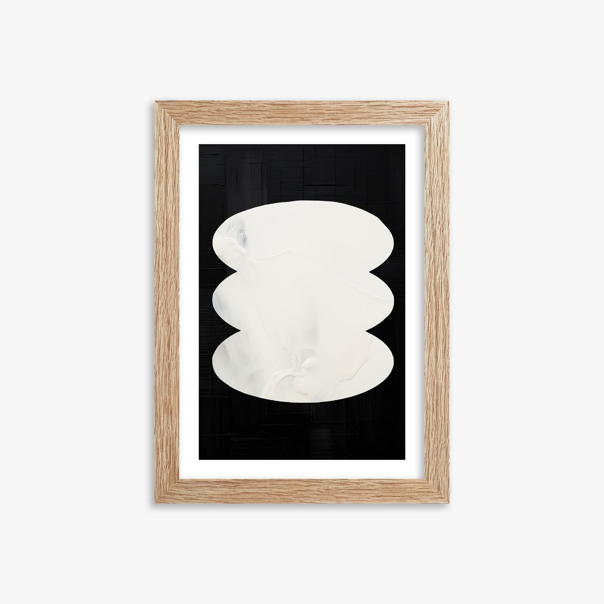 Dual Whispers, 21x30cm Framed Art Reproduction With Raw Oak Frame