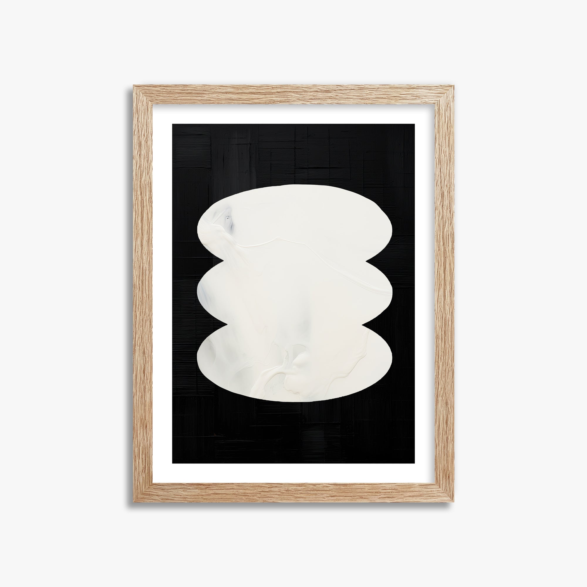 Dual Whispers, 30x40cm Framed Art Reproduction With Raw Oak Frame