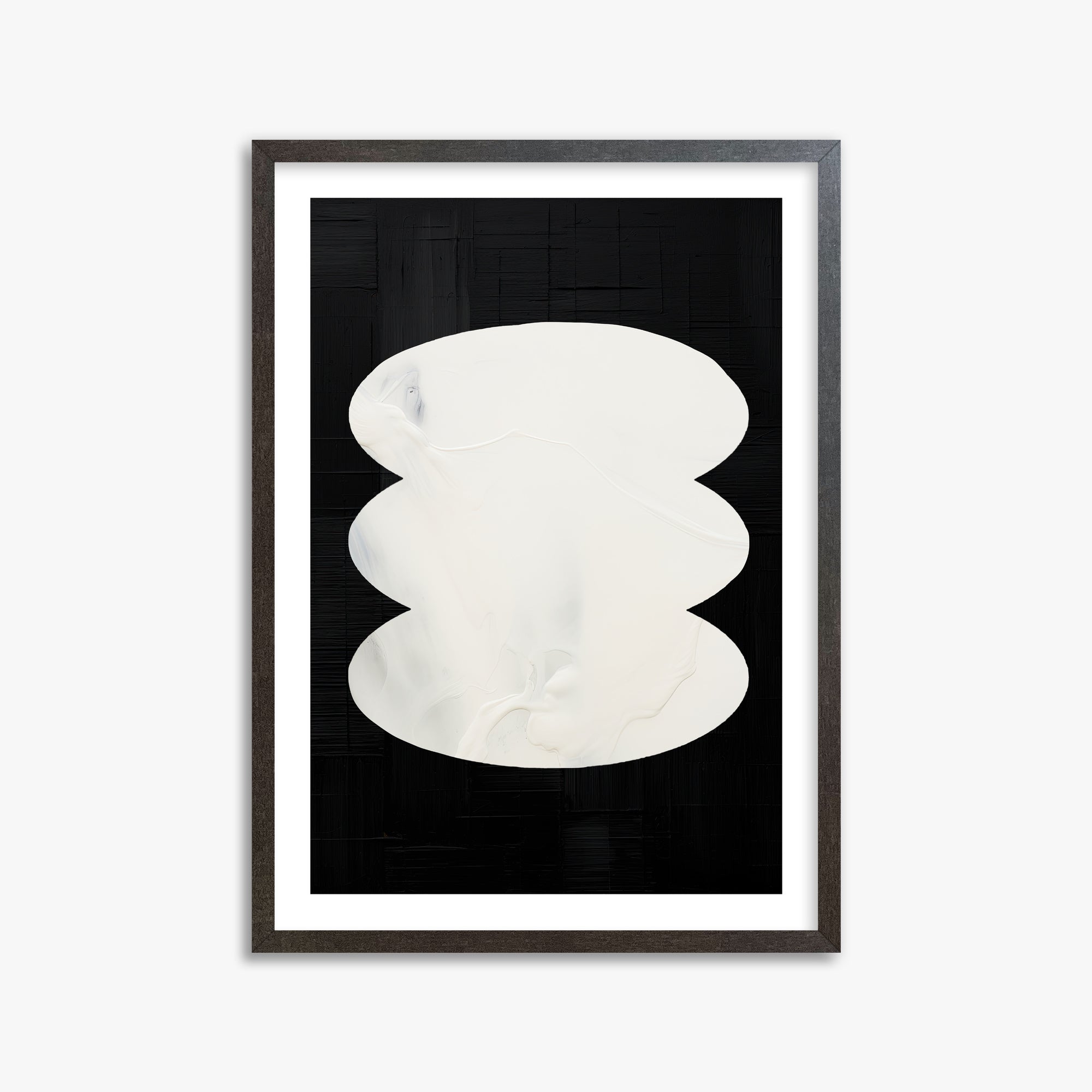 Dual Whispers, 50x70cm Framed Art Reproduction With Espresso Frame