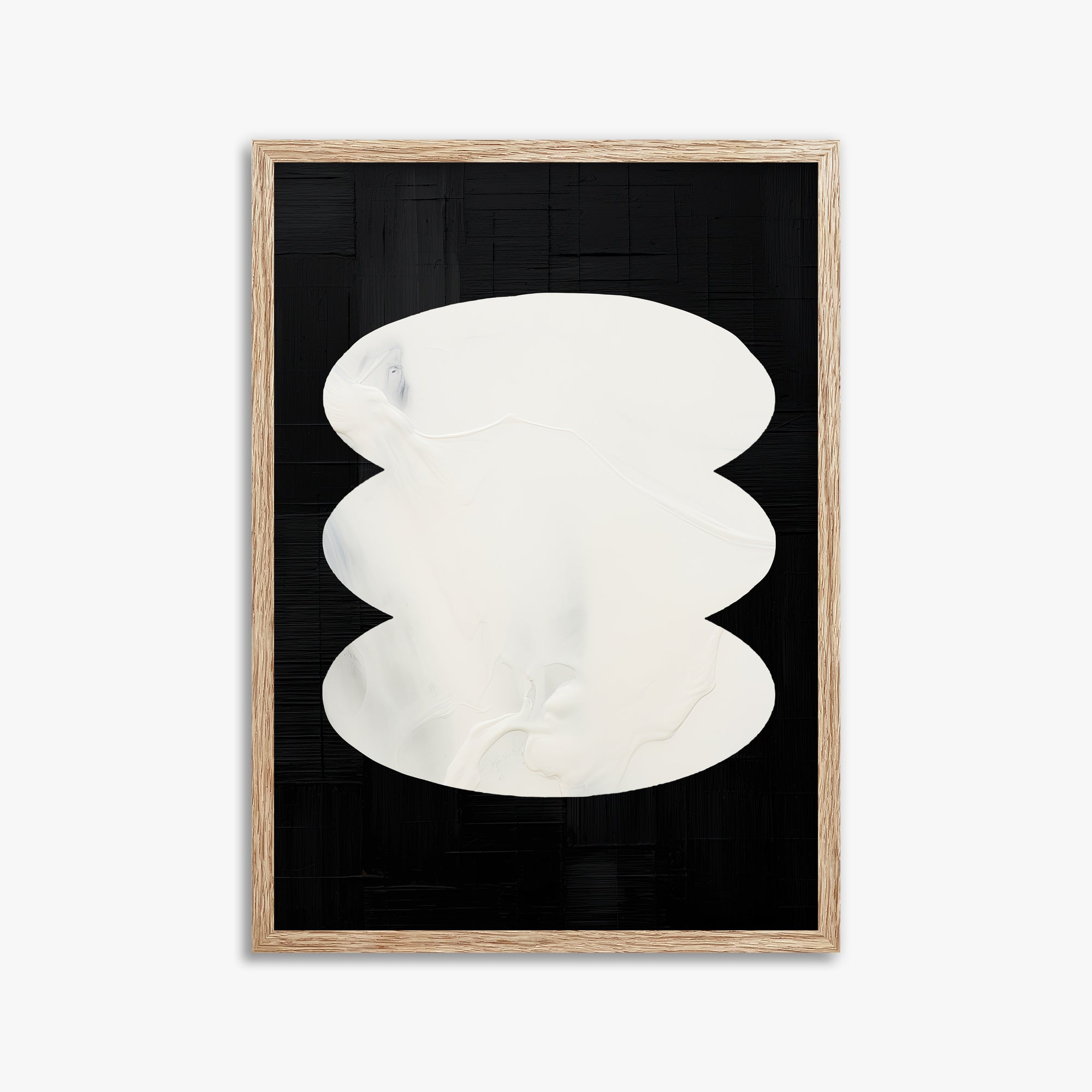 Dual Whispers, 50x70cm Framed Art Reproduction With Raw Oak Frame