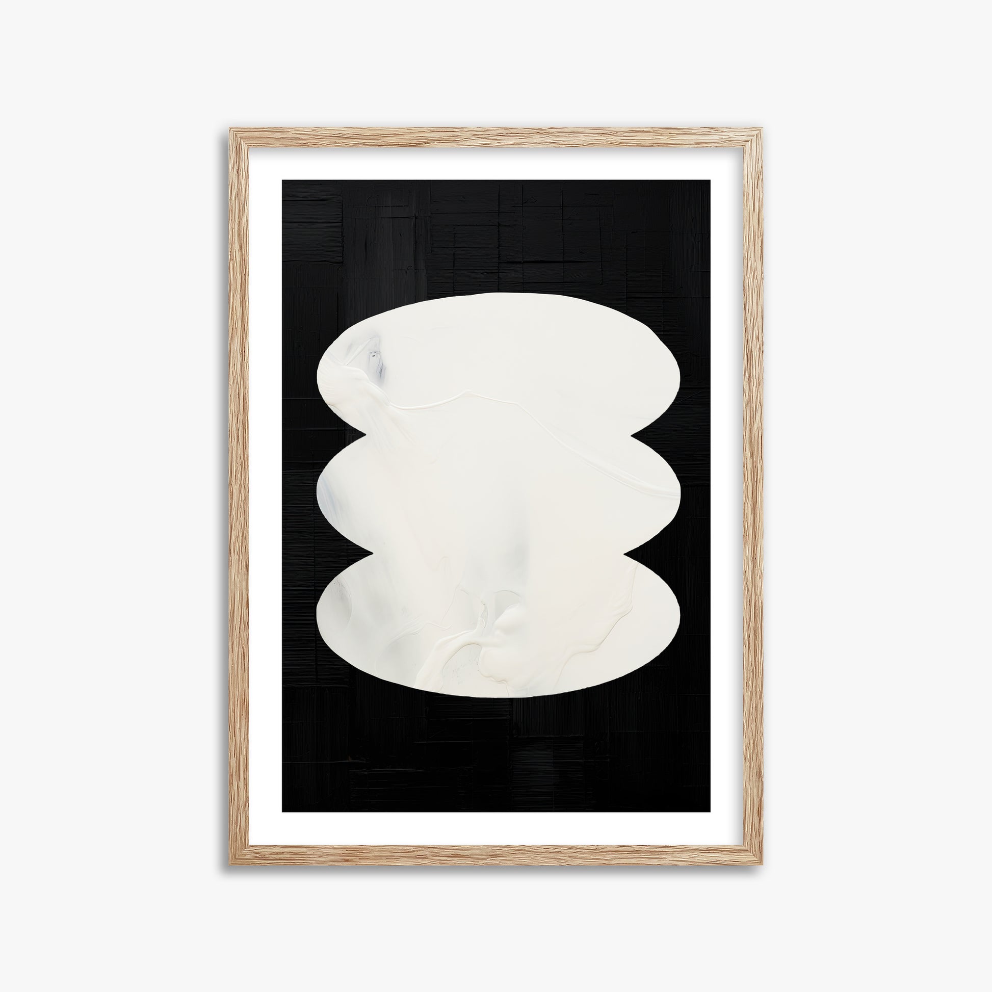 Dual Whispers, 50x70cm Framed Art Reproduction With Raw Oak Frame
