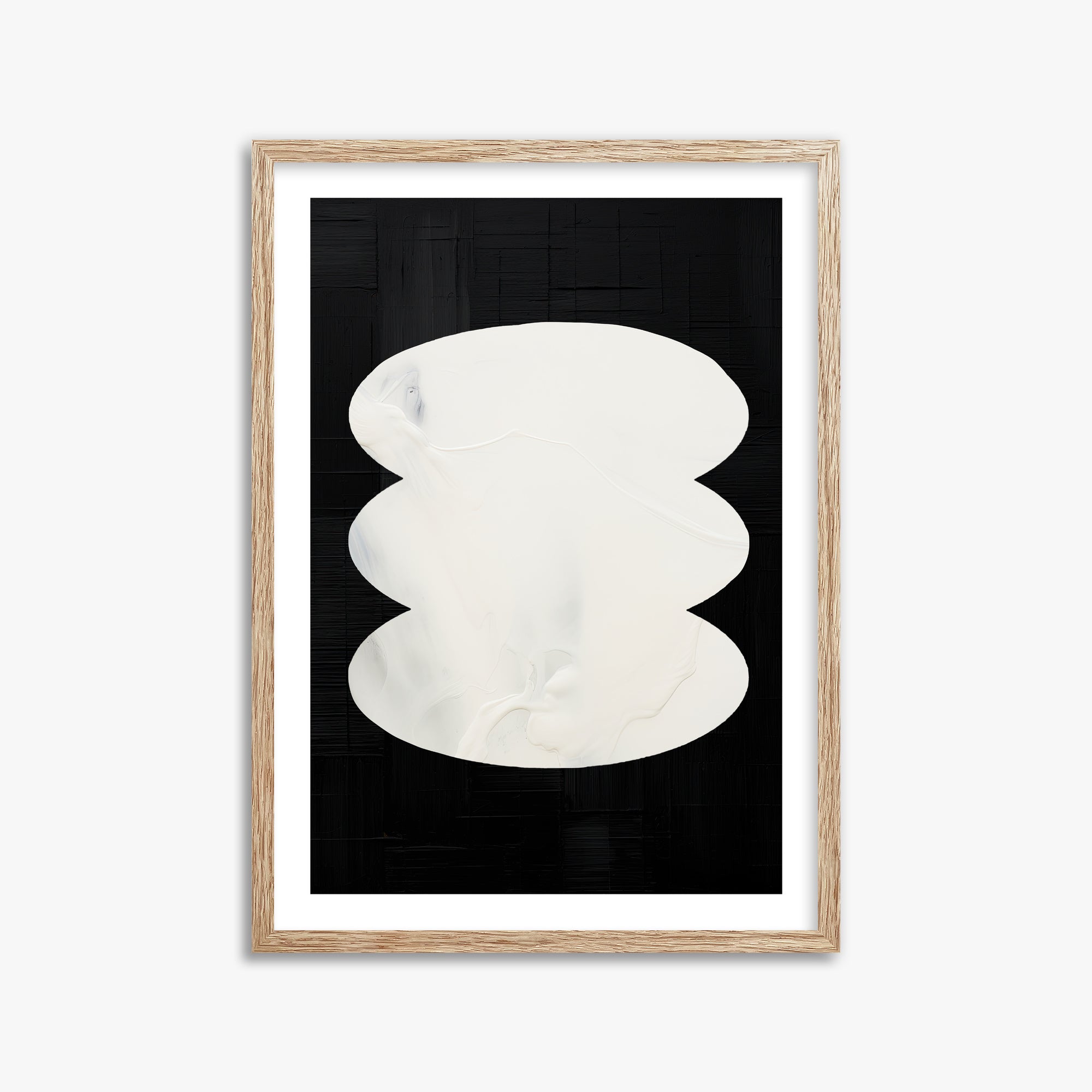 Dual Whispers, 50x70cm Framed Art Reproduction With Raw Oak Frame