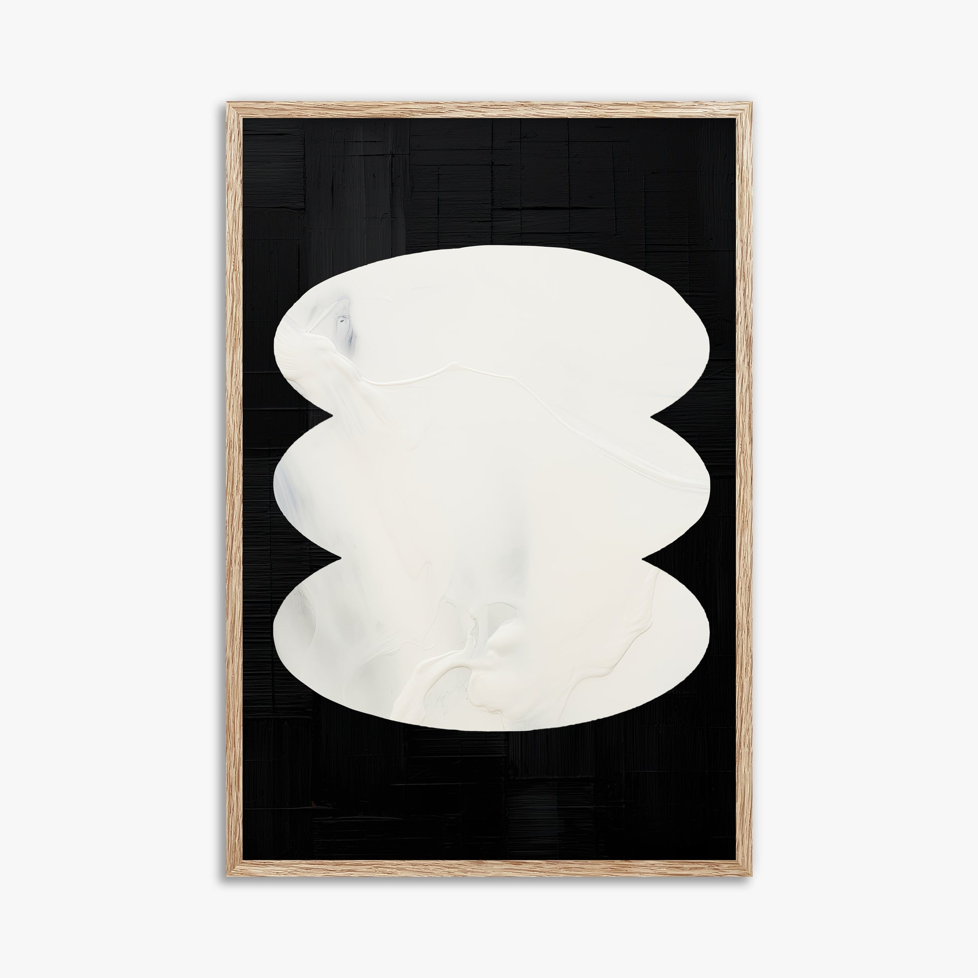 Dual Whispers, 61x91cm Framed Art Reproduction With Raw Oak Frame