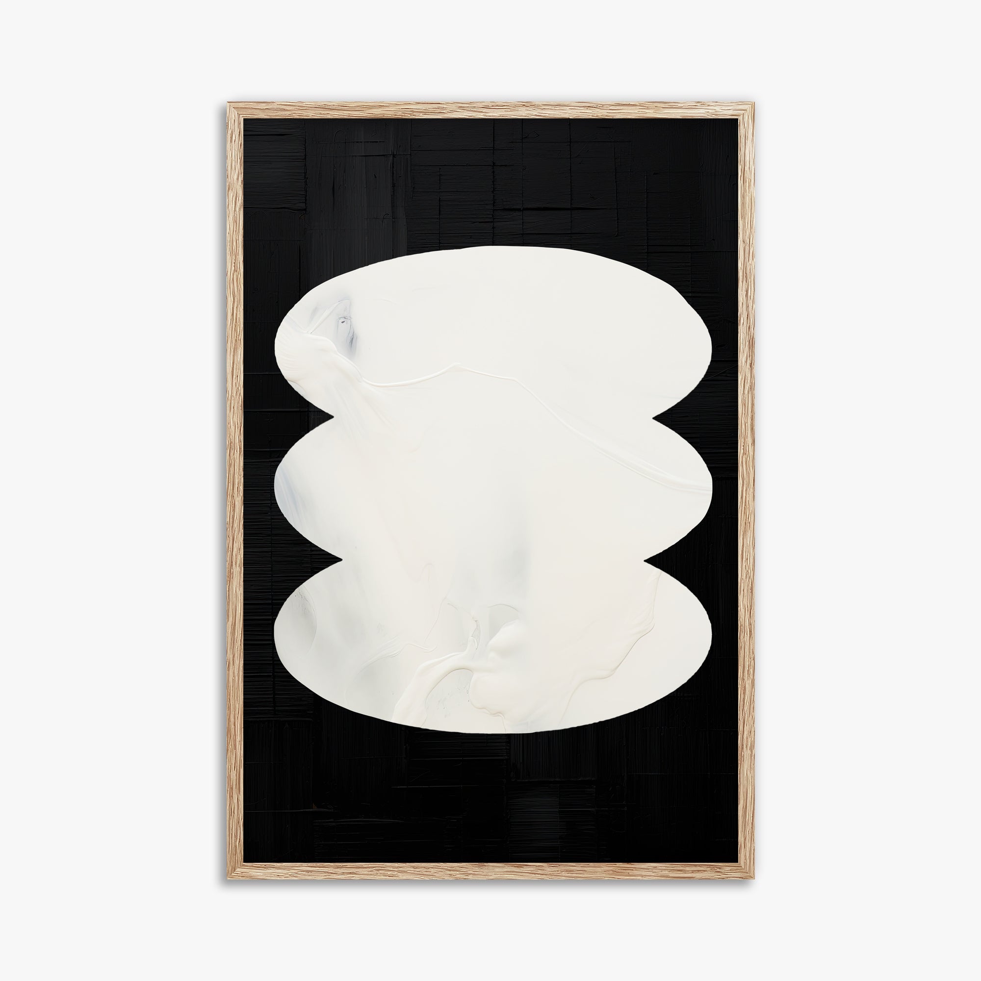 Dual Whispers, 61x91cm Framed Art Reproduction With Raw Oak Frame