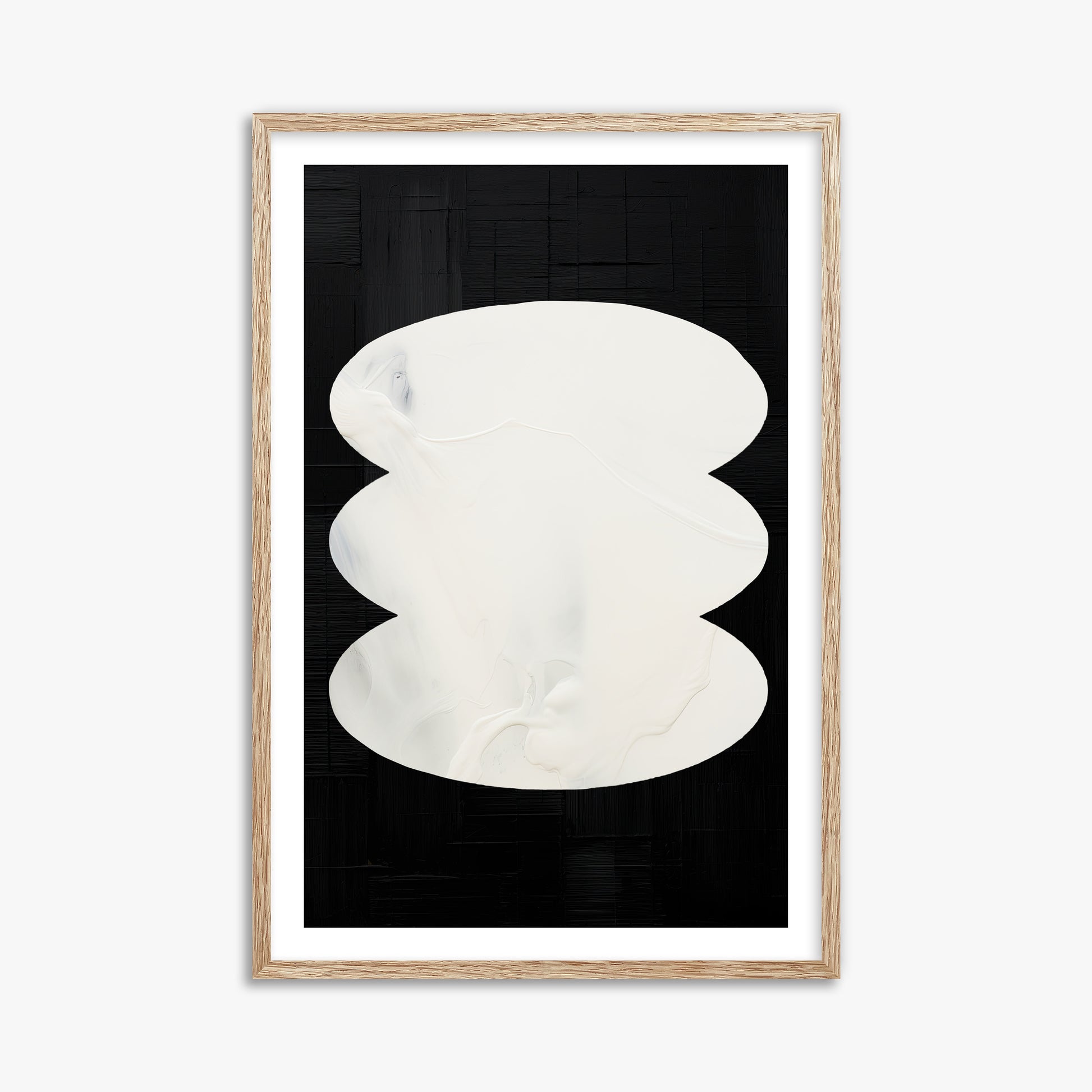 Dual Whispers, 61x91cm Framed Art Reproduction With Raw Oak Frame