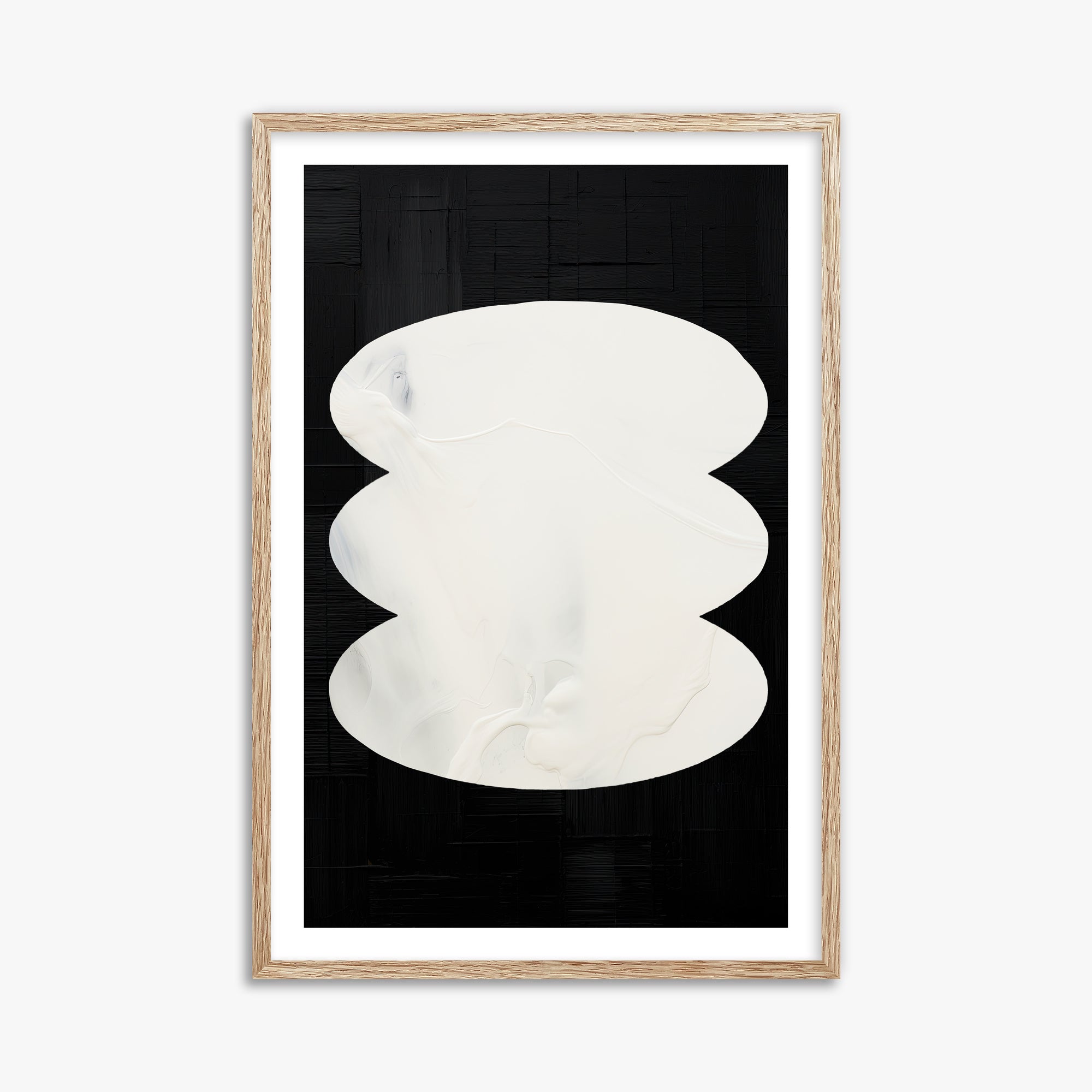 Dual Whispers, 61x91cm Framed Art Reproduction With Raw Oak Frame