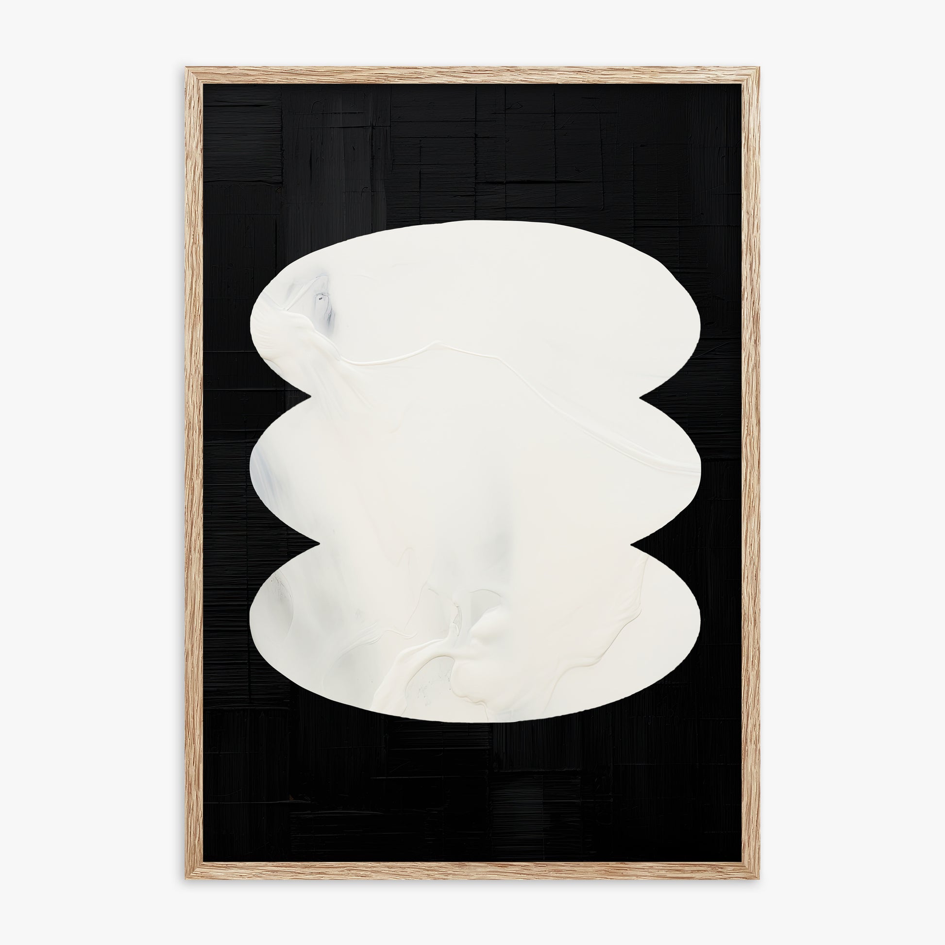 Dual Whispers, 70x100cm Framed Art Reproduction With Raw Oak Frame