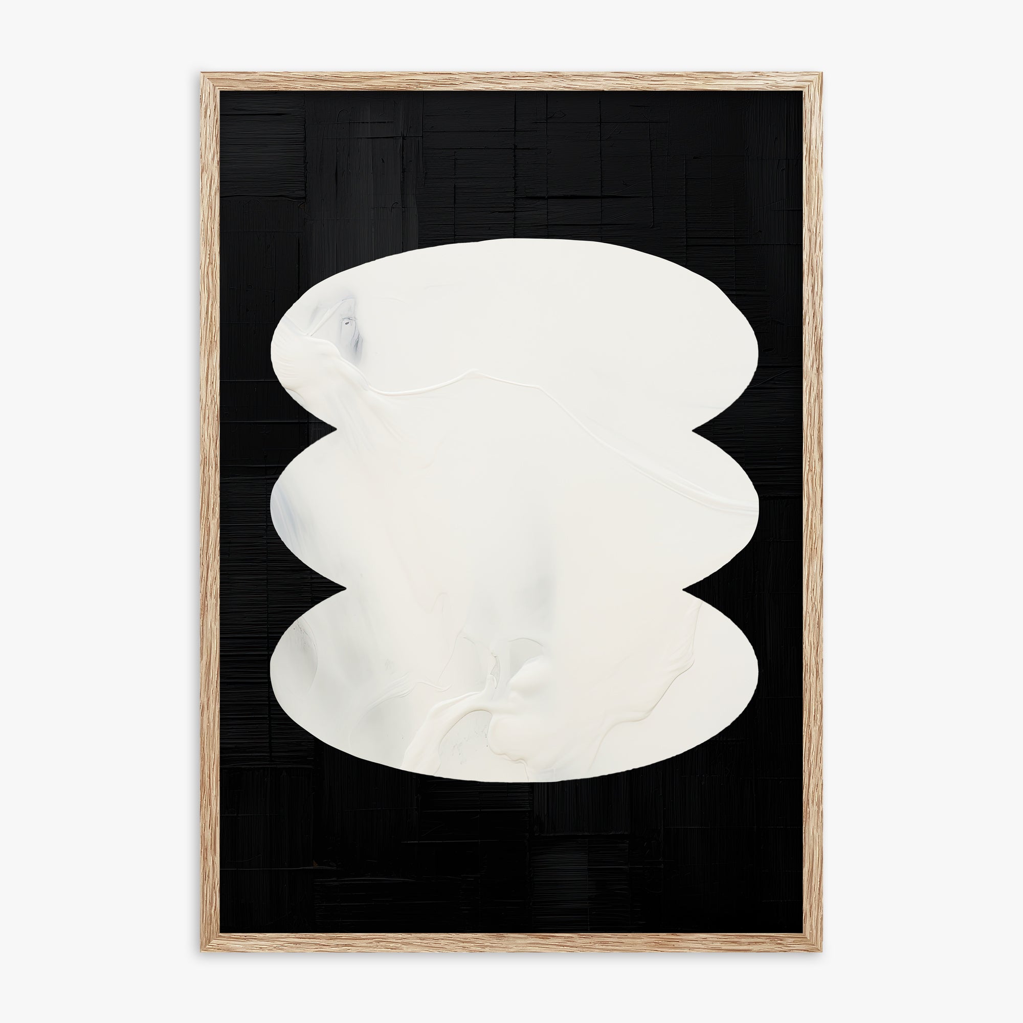 Dual Whispers, 70x100cm Framed Art Reproduction With Raw Oak Frame