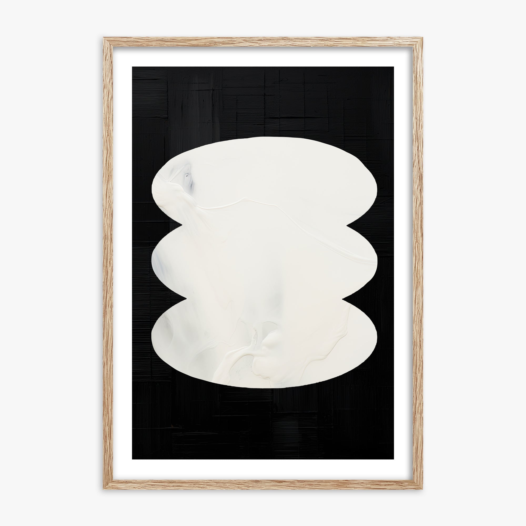 Dual Whispers, 70x100cm Framed Art Reproduction With Raw Oak Frame
