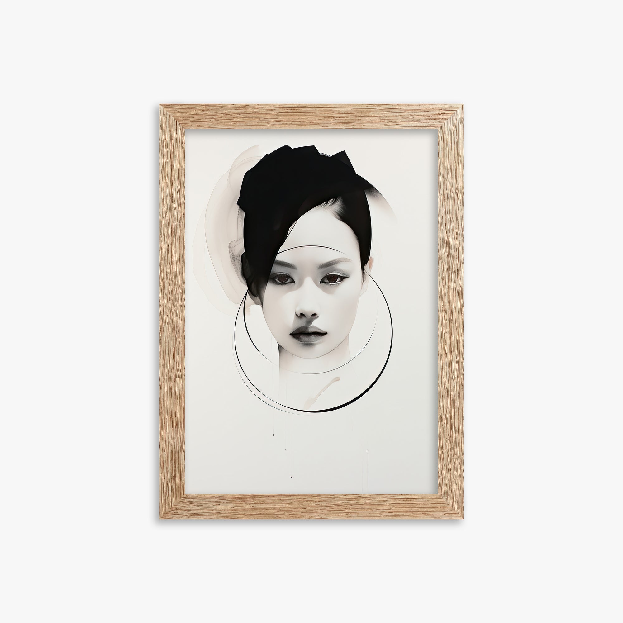 Encircled Gaze, 21x30cm Framed Art Reproduction With Raw Oak Frame