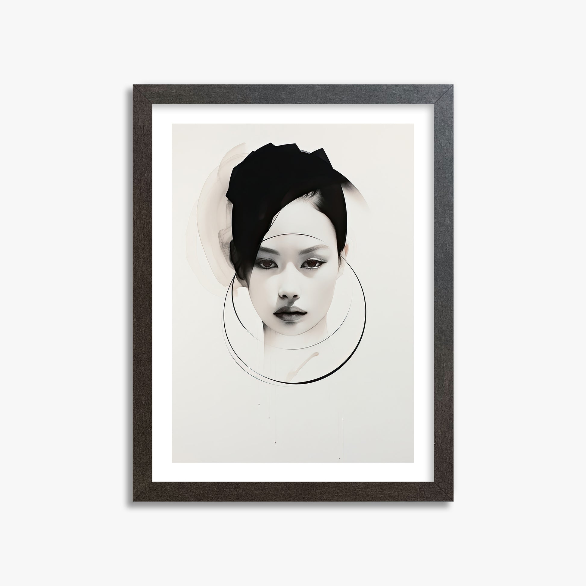 Encircled Gaze, 30x40cm Framed Art Reproduction With Espresso Frame