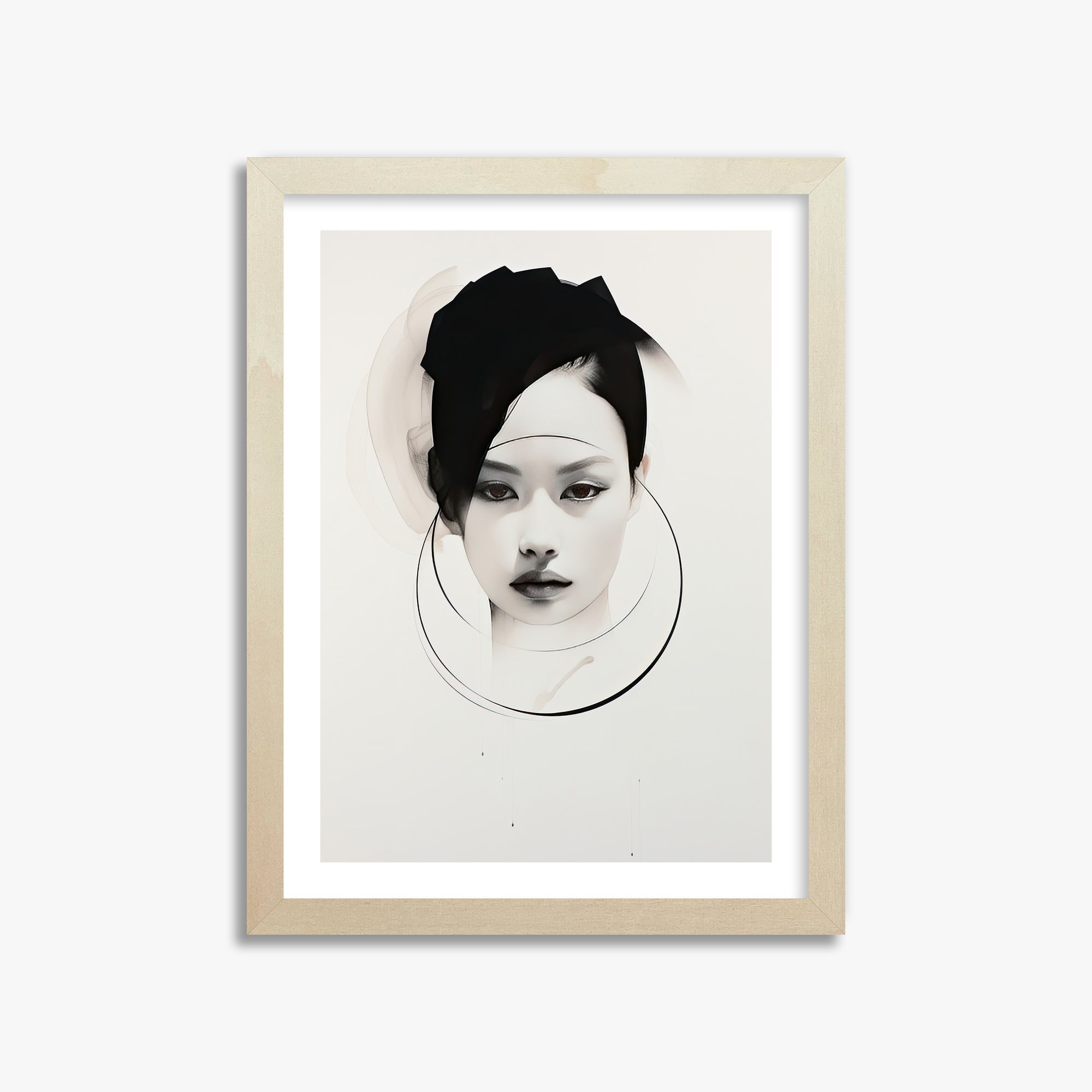 Encircled Gaze, 30x40cm Framed Art Reproduction With Lime Wood Frame