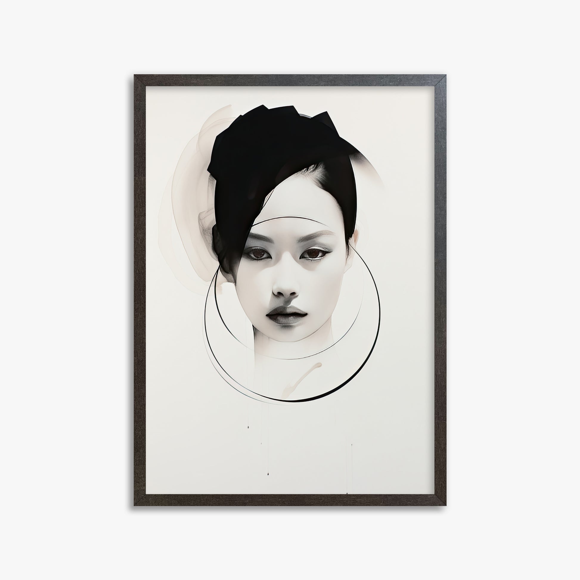 Encircled Gaze, 50x70cm Framed Art Reproduction With Espresso Frame