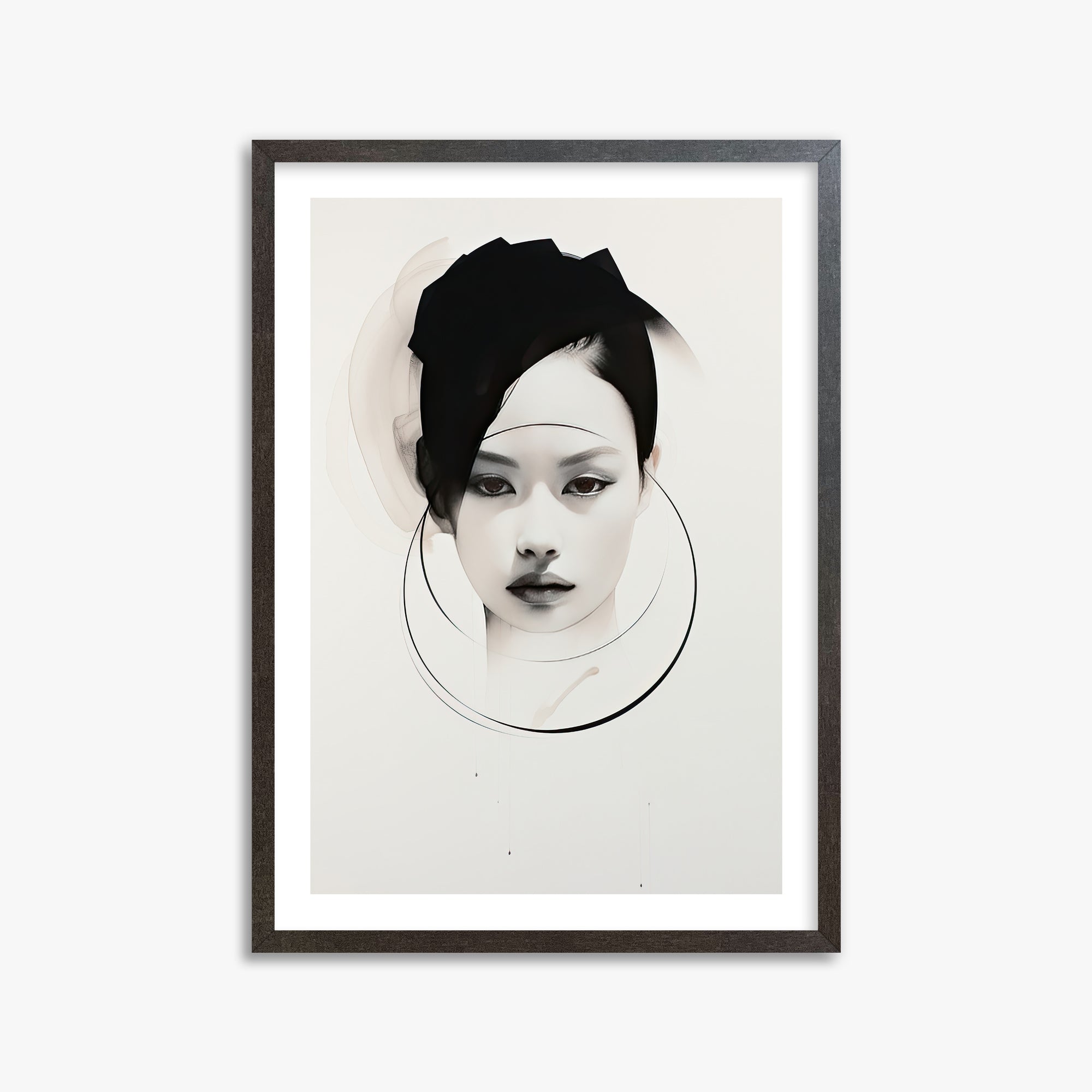 Encircled Gaze, 50x70cm Framed Art Reproduction With Espresso Frame