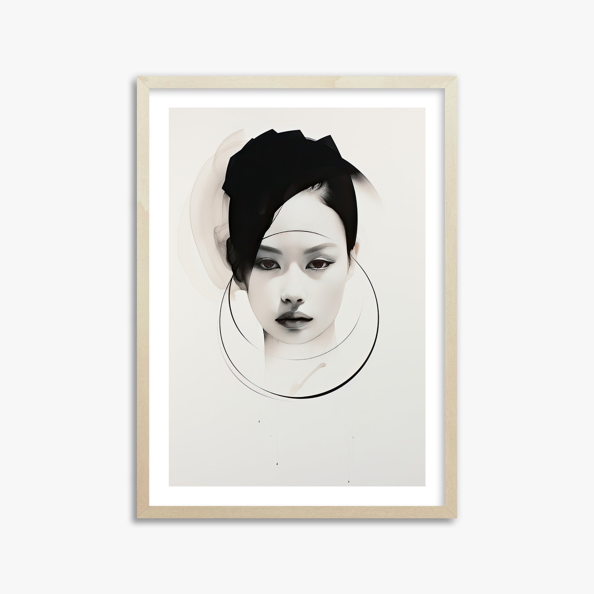Encircled Gaze, 50x70cm Framed Art Reproduction With Lime Wood Frame