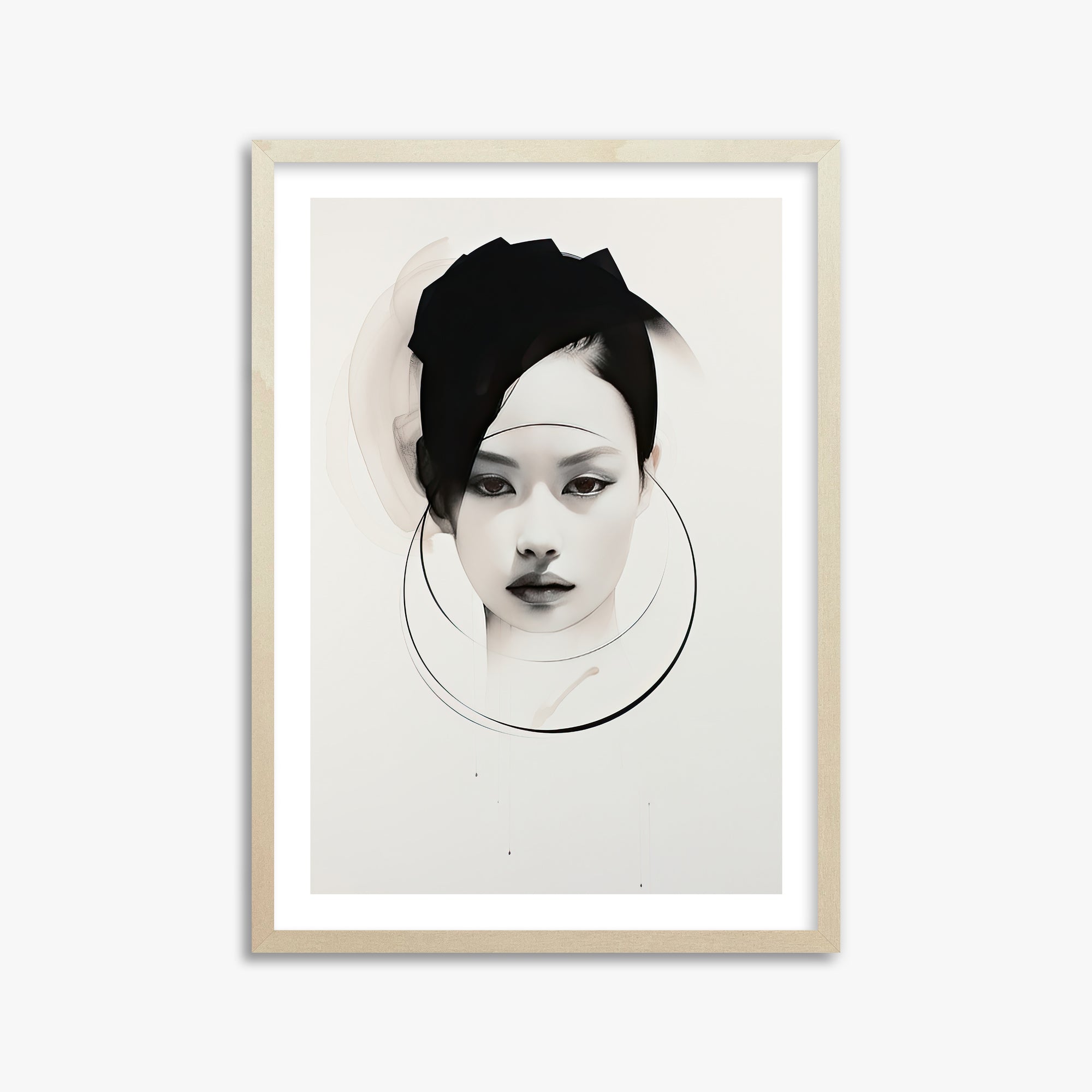 Encircled Gaze, 50x70cm Framed Art Reproduction With Lime Wood Frame