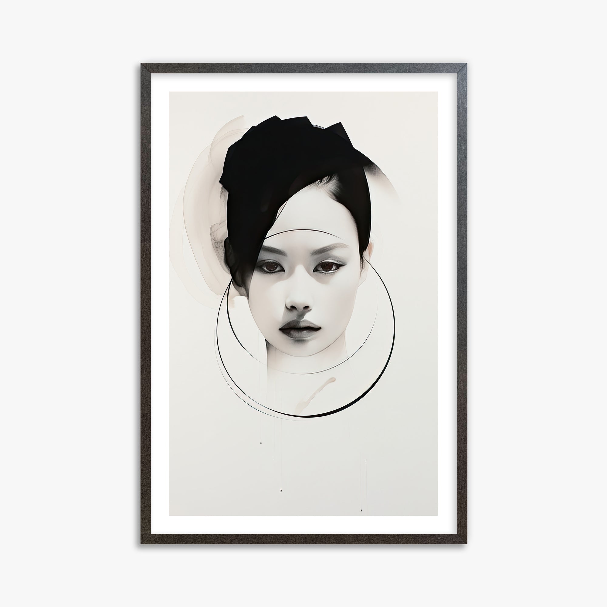 Encircled Gaze, 61x91cm Framed Art Reproduction With Espresso Frame
