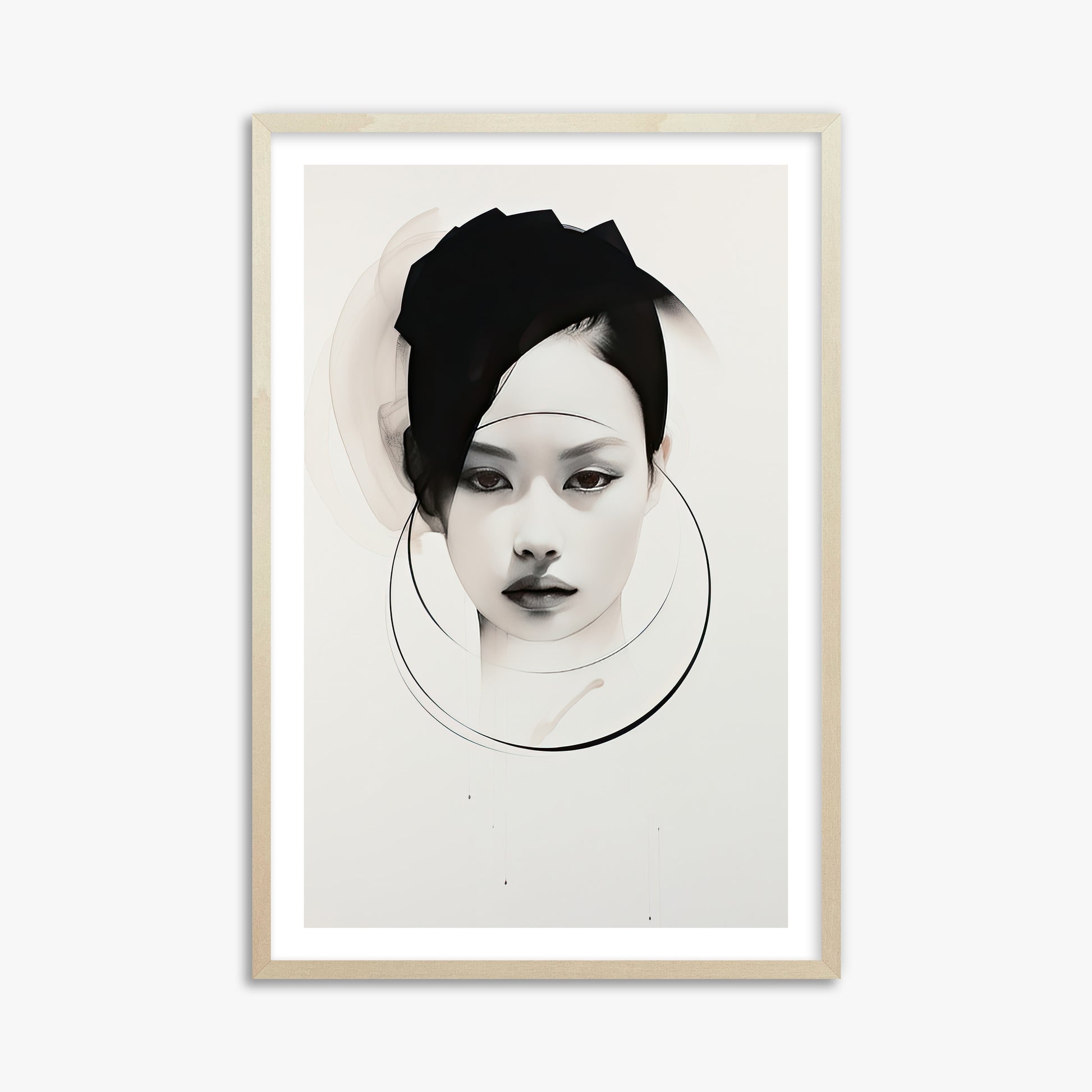 Encircled Gaze, 61x91cm Framed Art Reproduction With Lime Wood Frame