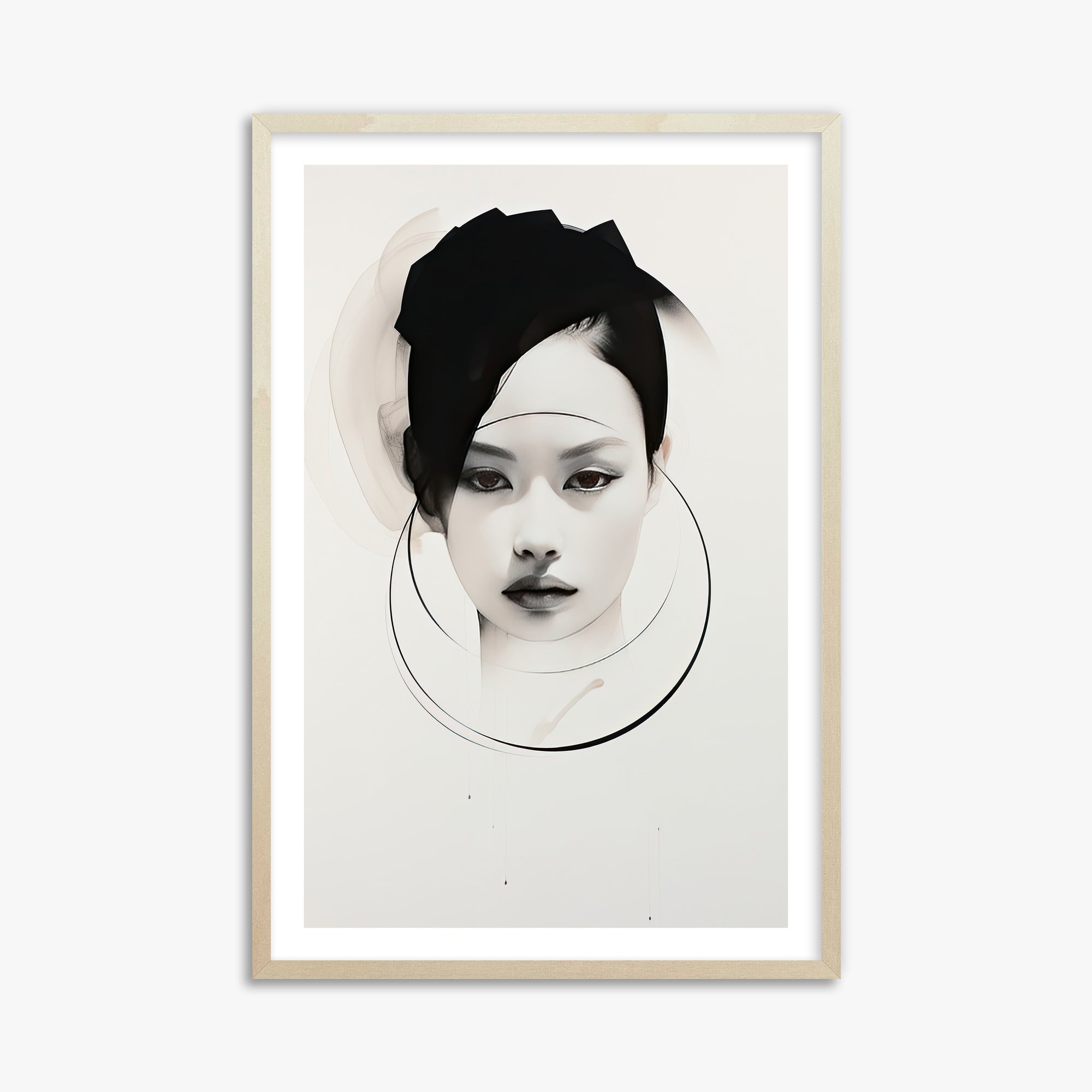 Encircled Gaze, 61x91cm Framed Art Reproduction With Lime Wood Frame