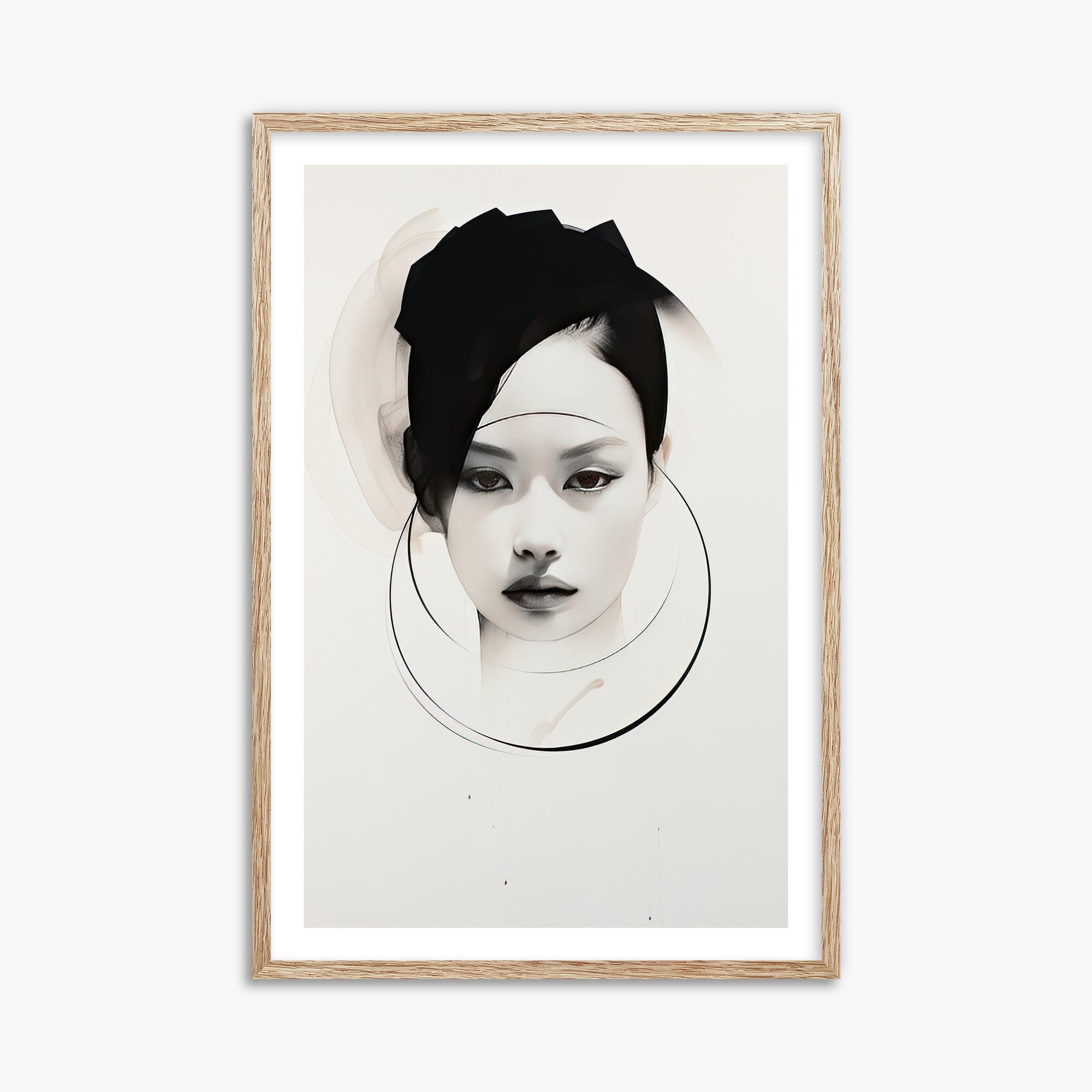 Encircled Gaze, 61x91cm Framed Art Reproduction With Raw Oak Frame